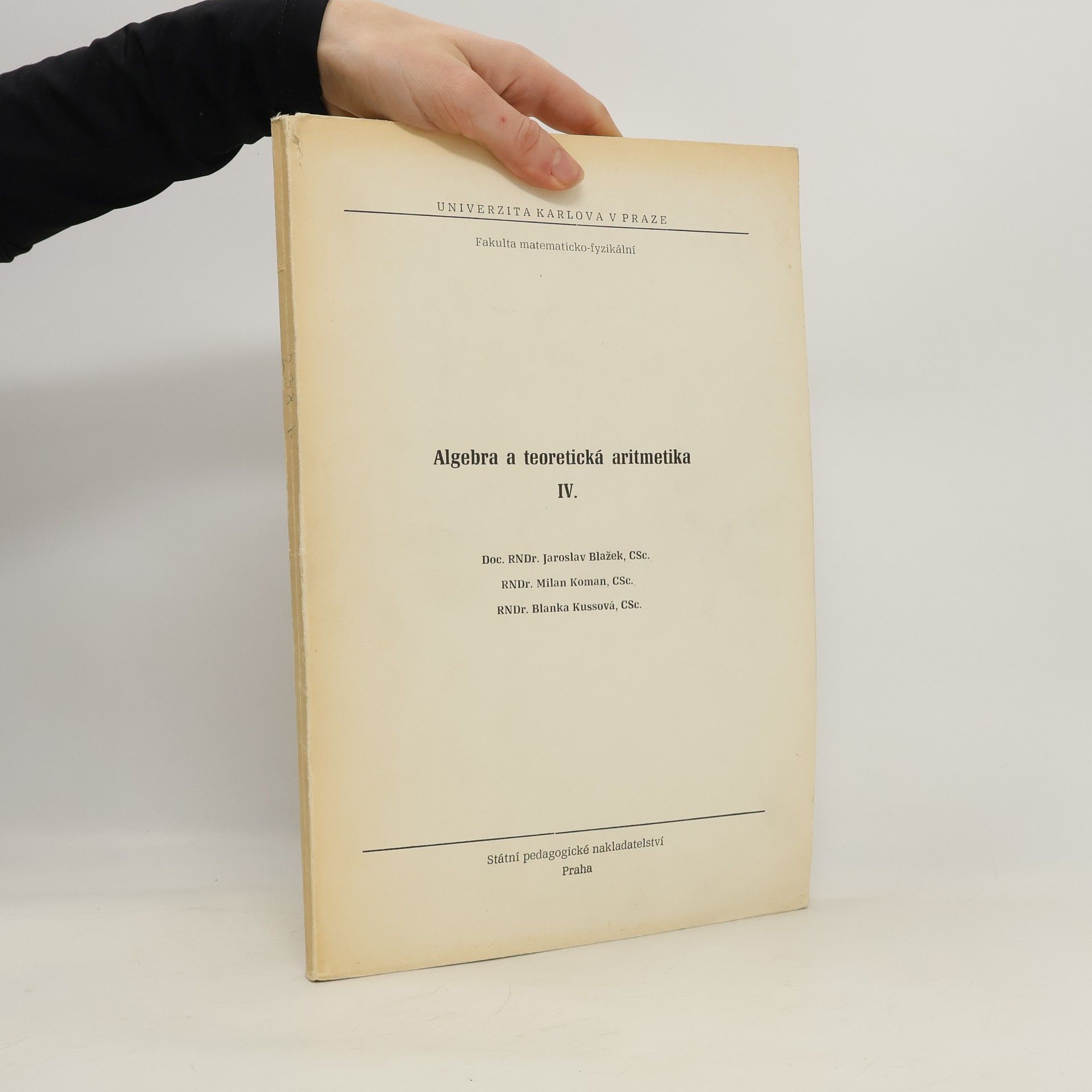 AA.VV. Algebra a teoretická aritmetika IV.