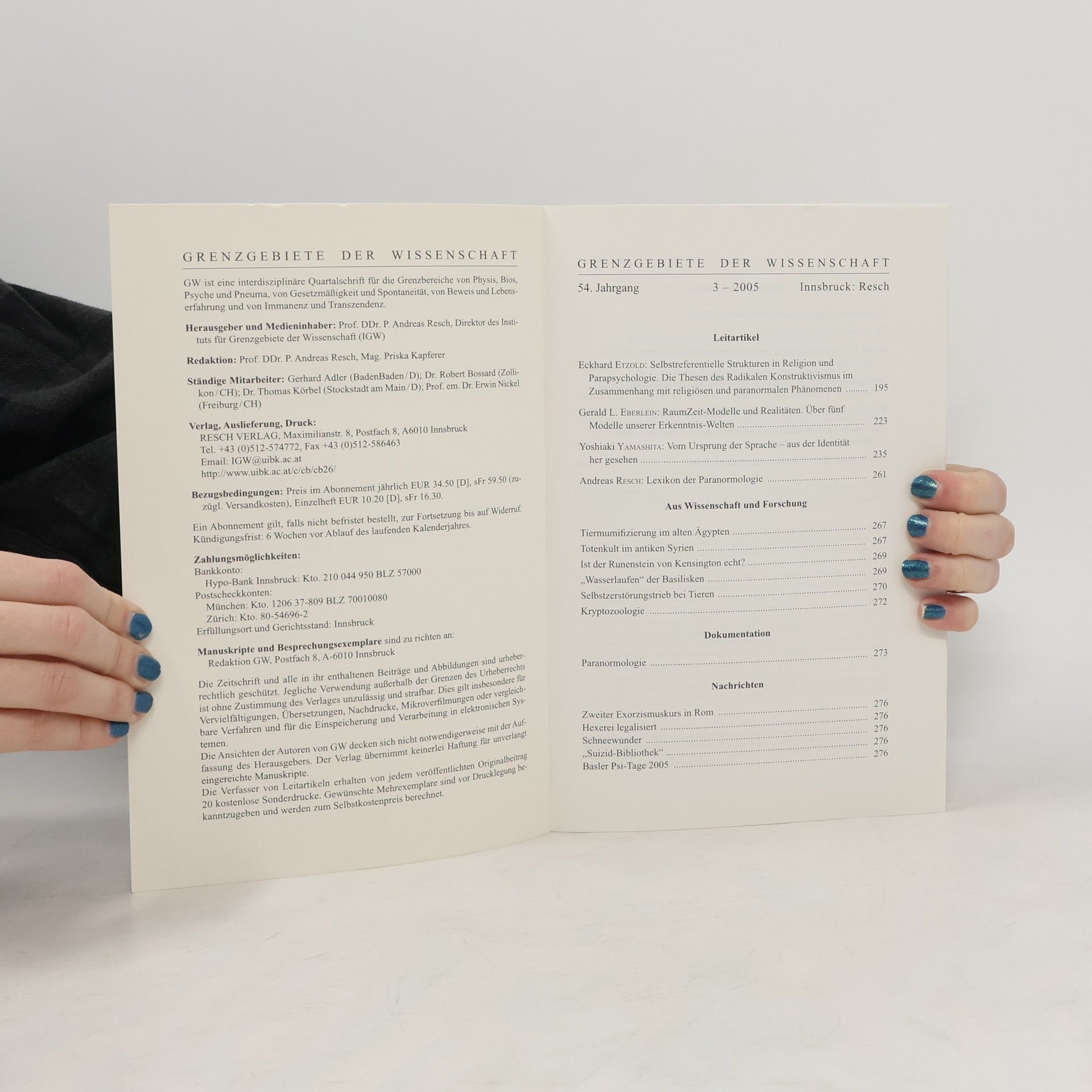 Autores varios Grenzgebiete der Wissenschaft