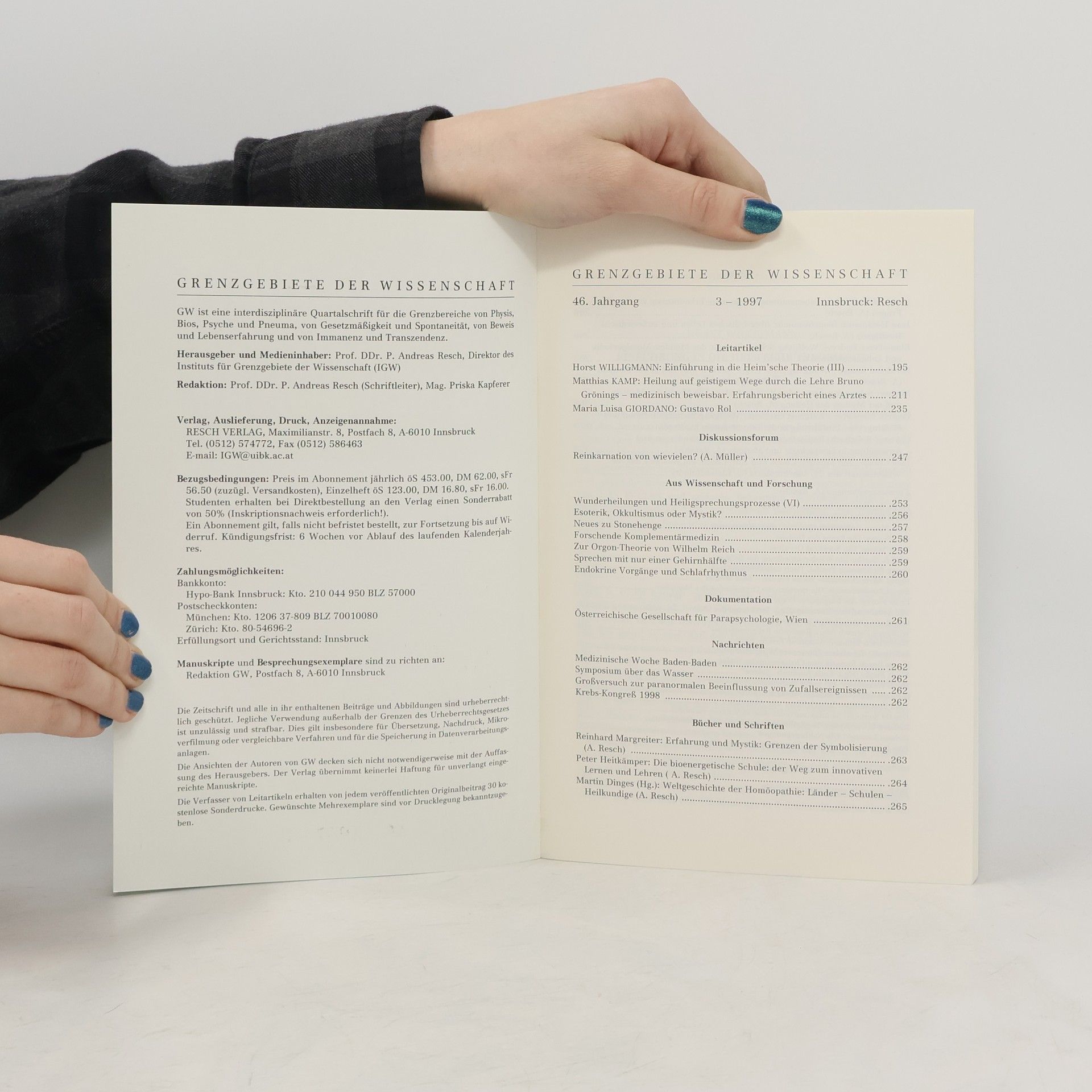 kolektiv Grenzgebiete der Wissenschaft 46 - 1997 - 3