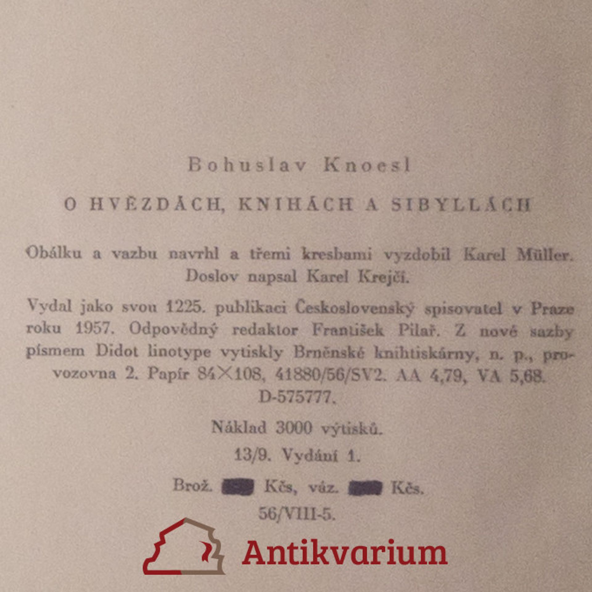 Bohuslav Knoesl O hvězdách, knihách a Sibyllách