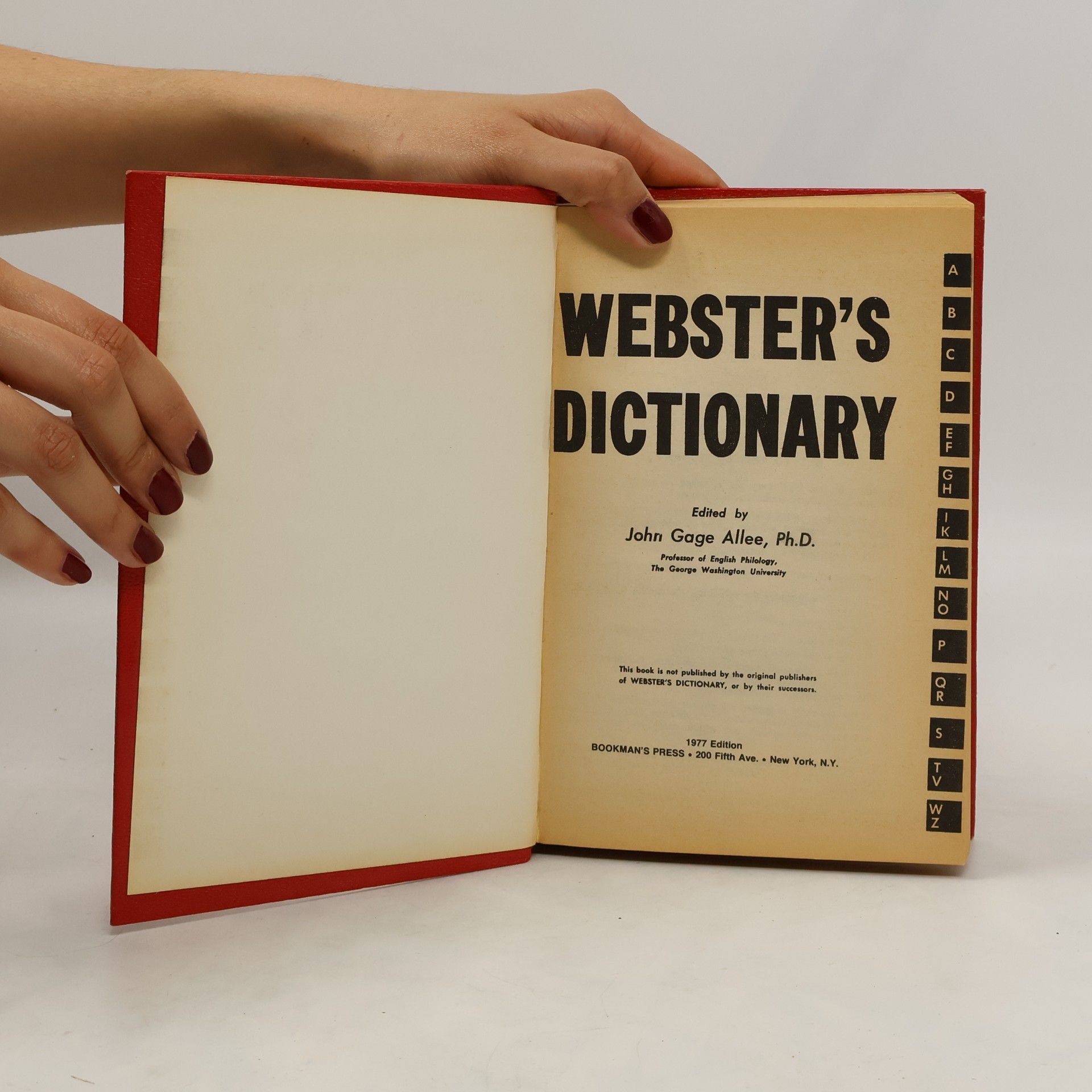 John Gage Allee Webster's Dictionary for Home, School and Office