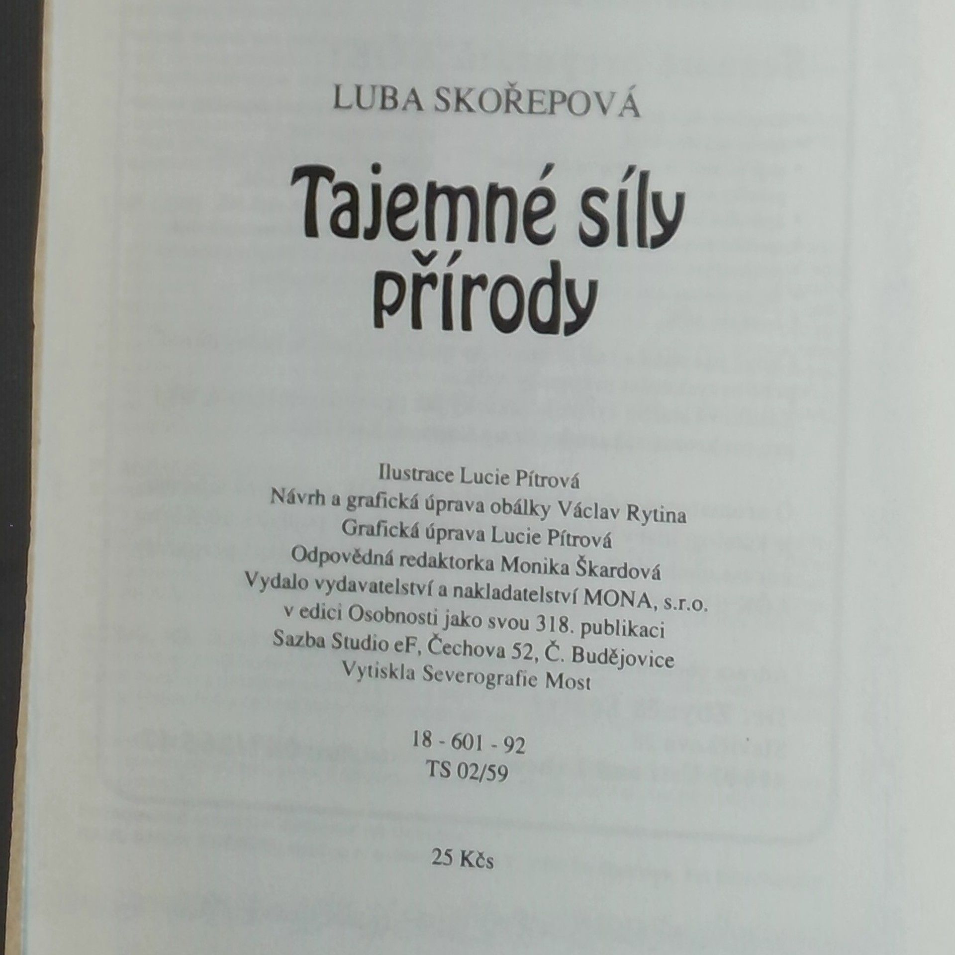Luba Skořepová Tajemné síly přírody