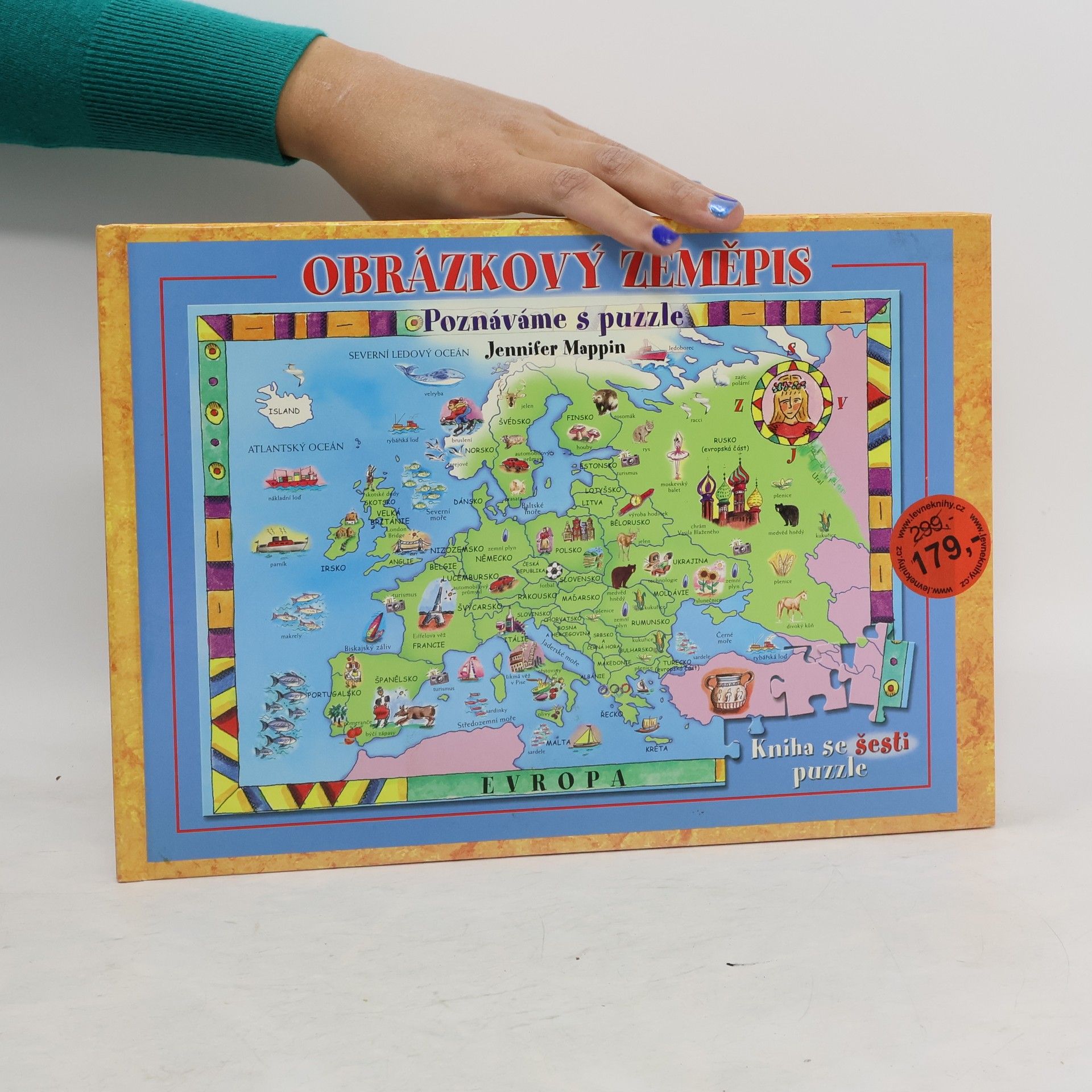 Jennifer Mappin Obrázkový zeměpis, kniha se šesti puzzle