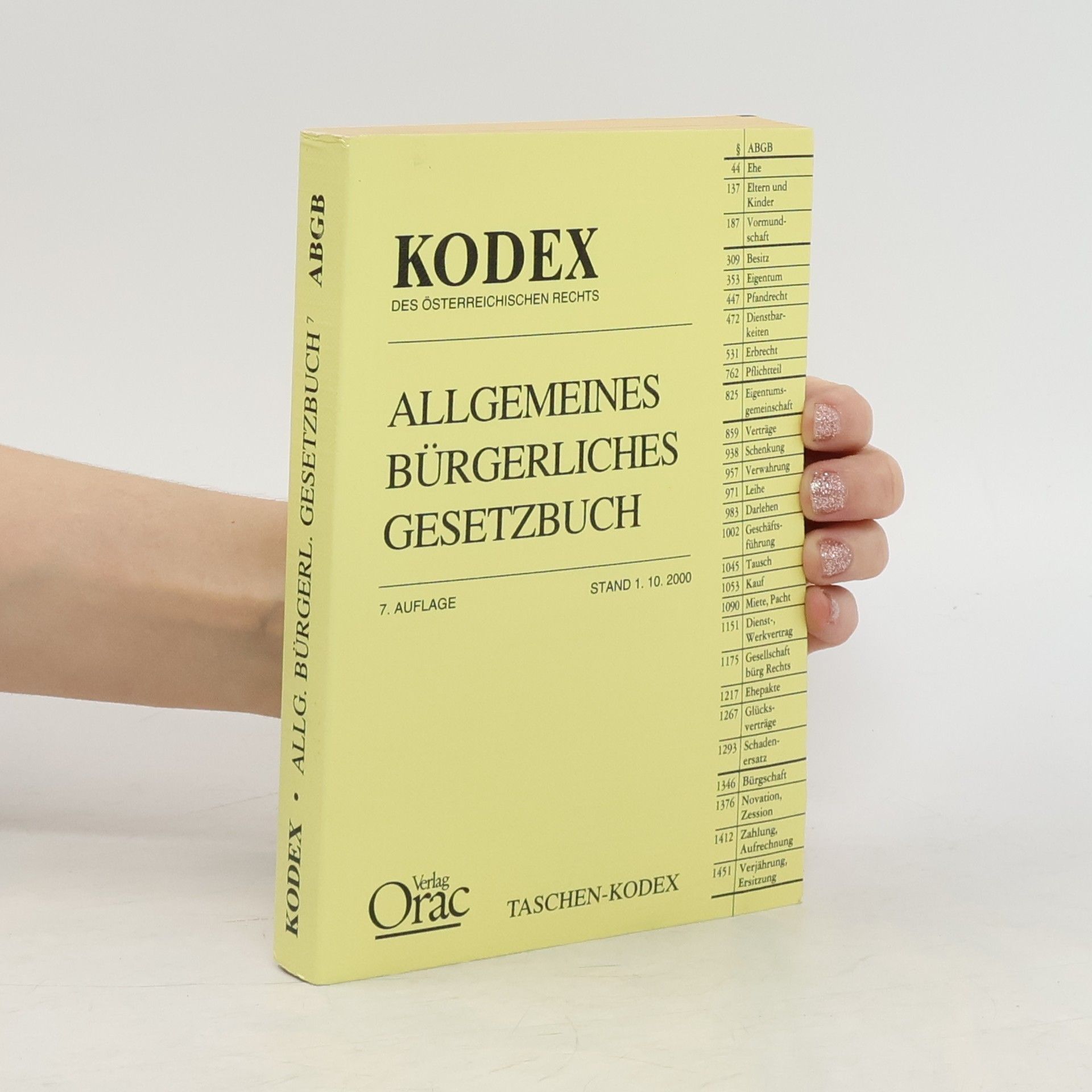 Franz Mohr Allgemeines bürgerliches Gesetzbuch