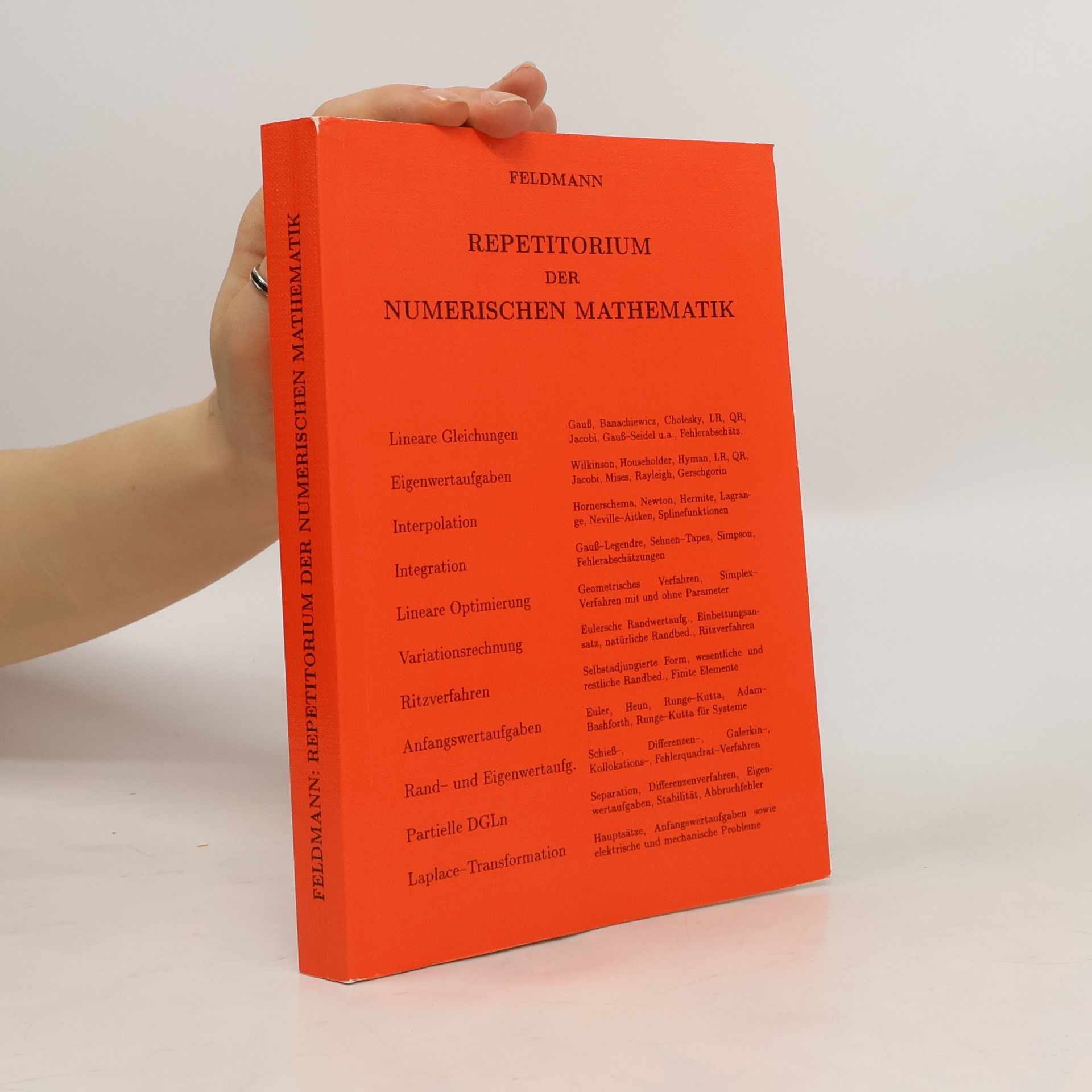 Dietrich Feldmann Repetitorium der Numerischen Mathematik