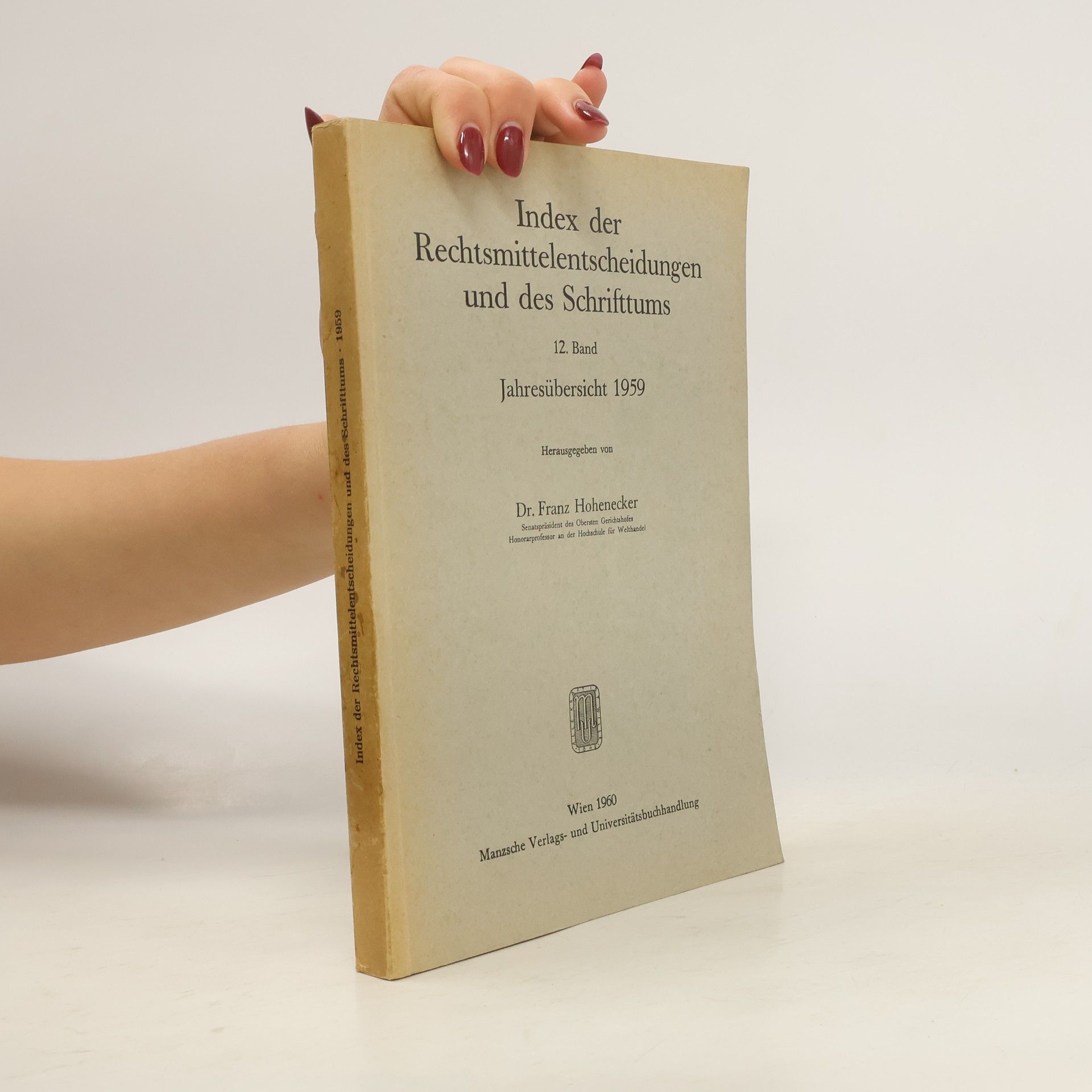 Various authors Index der Rechtsmittelentscheidungen und des Schrifttums