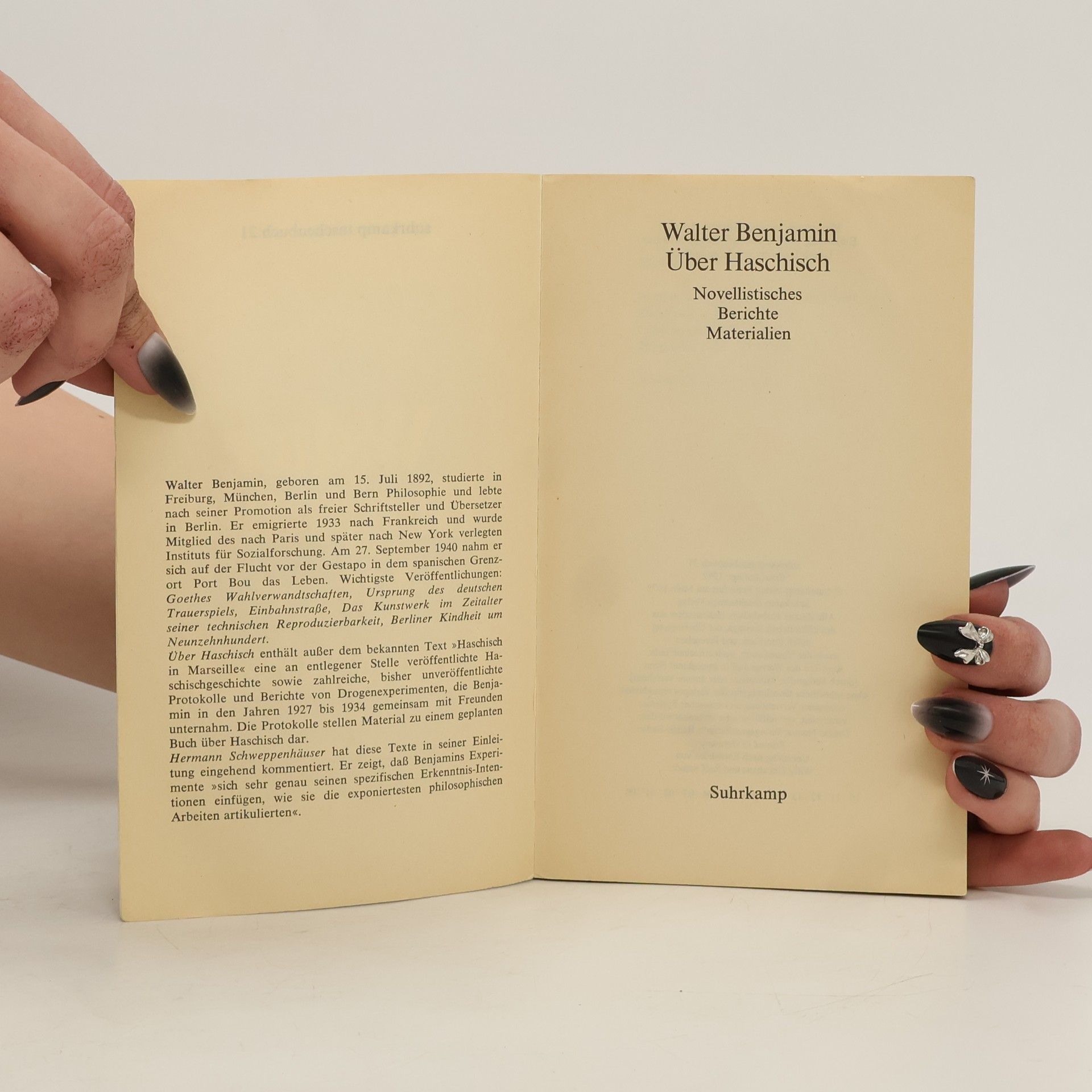 Walter Benjamin Über Haschisch