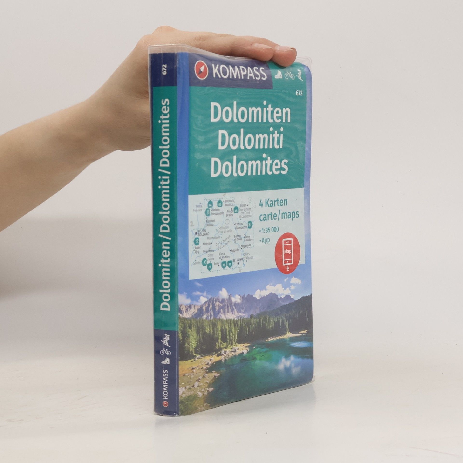 kolektiv Kompass Karte Dolomiten - Dolomites - Dolomiti, 4 Bl.