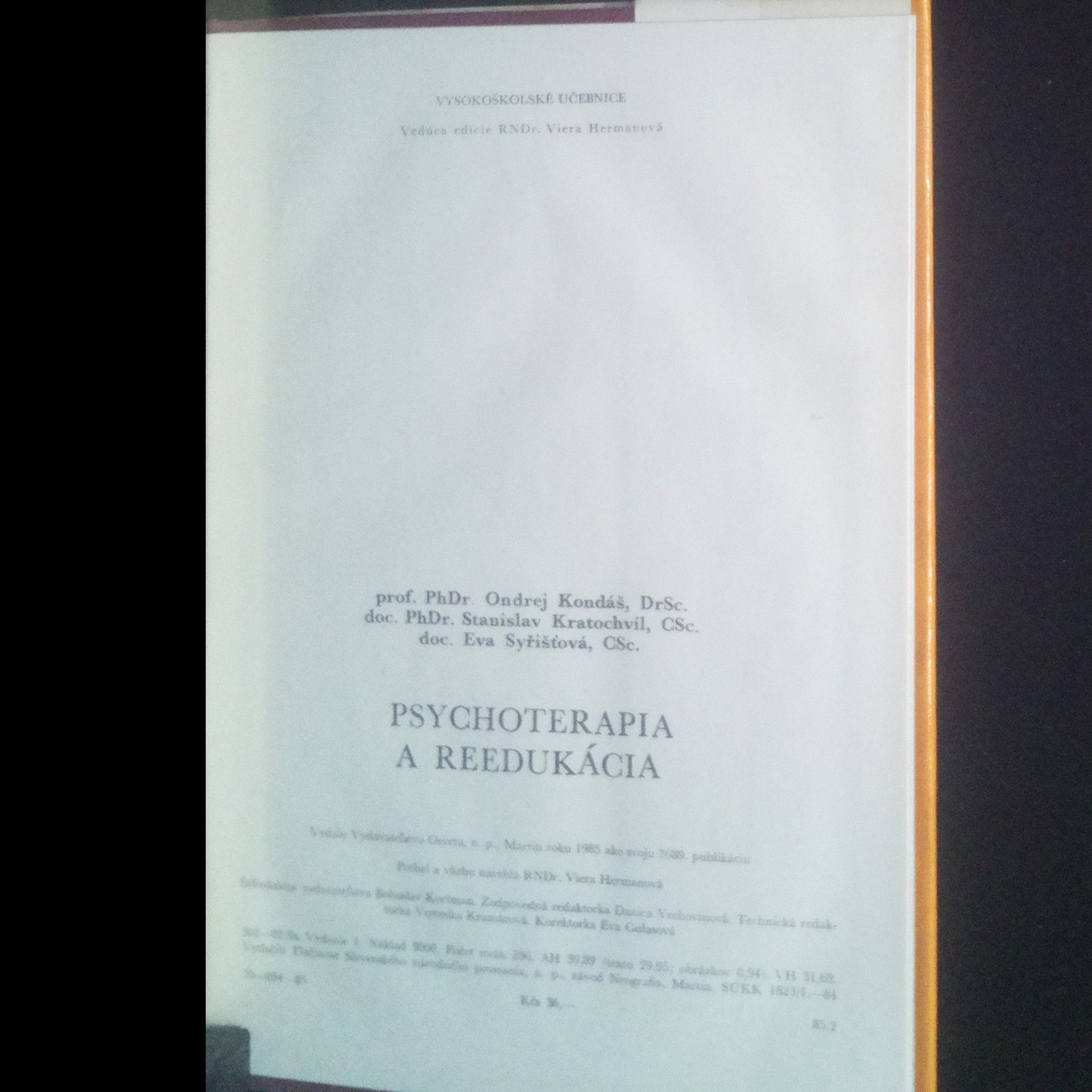 Ondrej Kondáš Psychoterapia a reedukácia