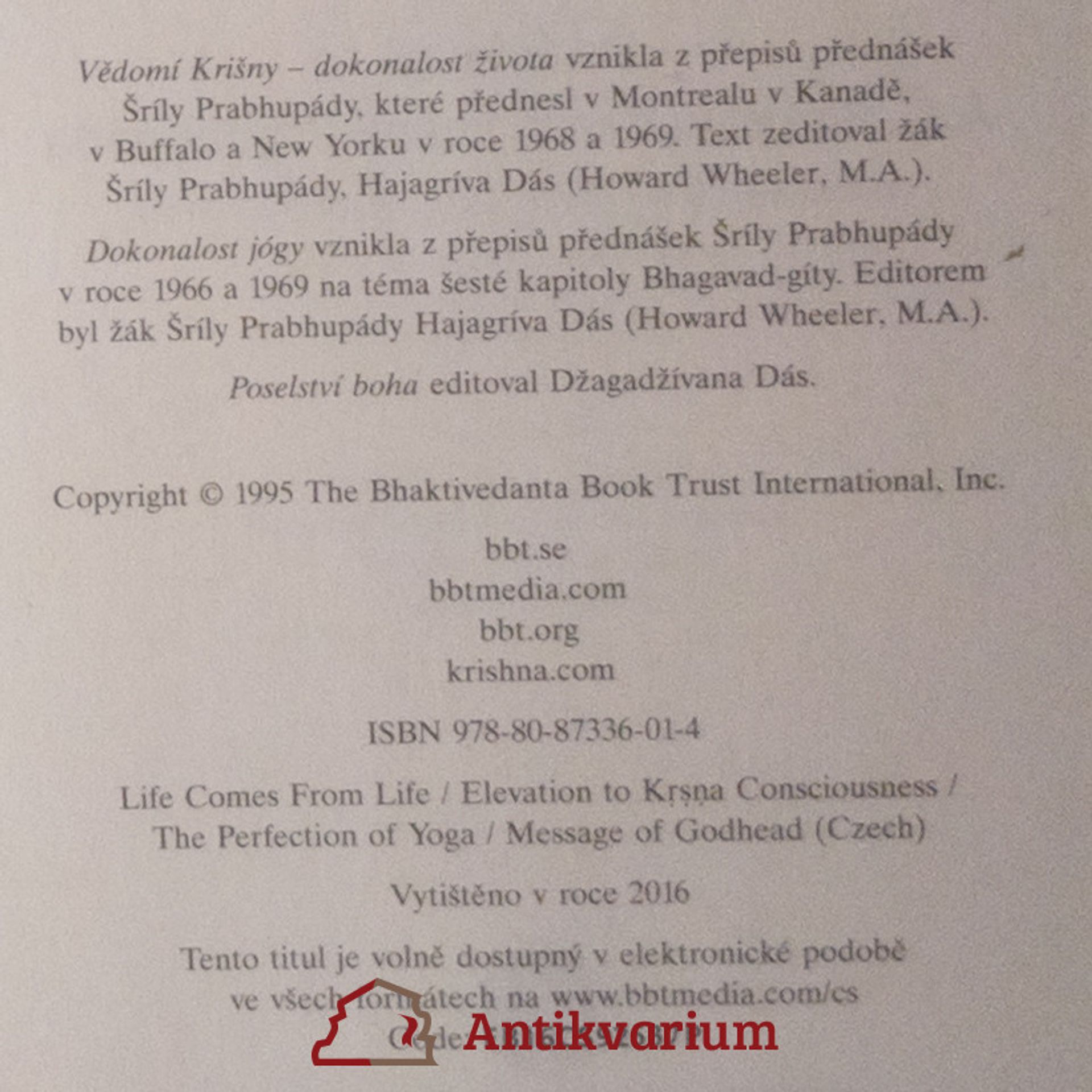 Šrí Šrímad A. Č. Bhaktivédanta Swami Prabhupáda Život pochází ze života