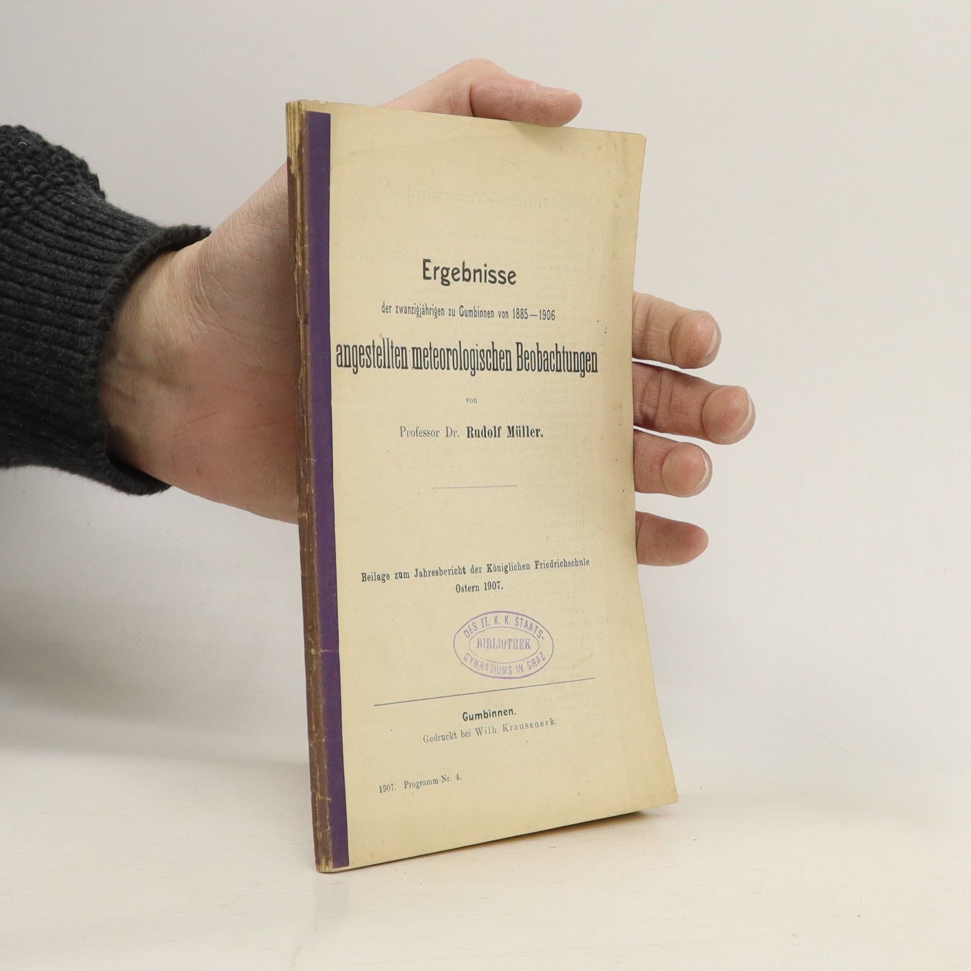 Rudolf Müller Ergebnisse angestellten meteorologischen Beobachtunger