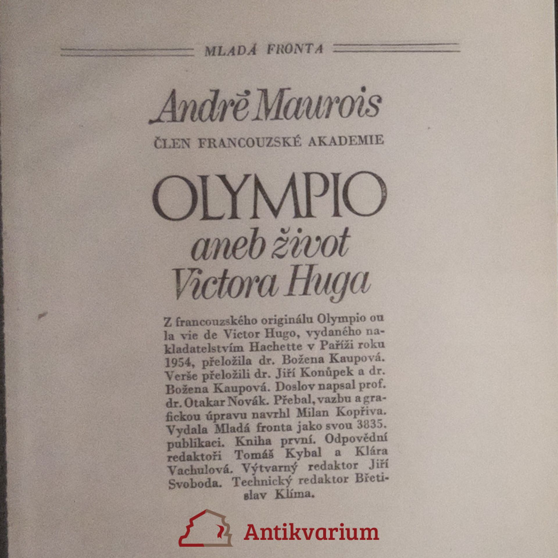 Božena Kaupová Olympio aneb život Victora Huga 1-2 (2 knihy)