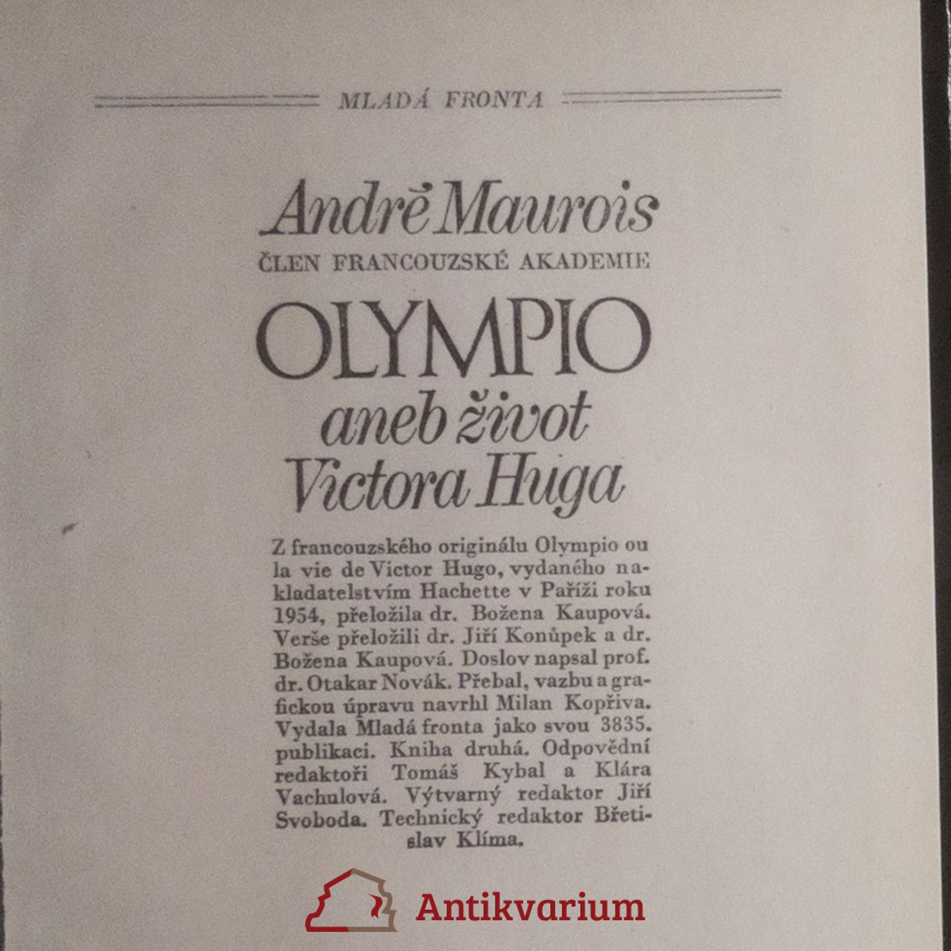 Božena Kaupová Olympio aneb život Victora Huga 1-2 (2 knihy)