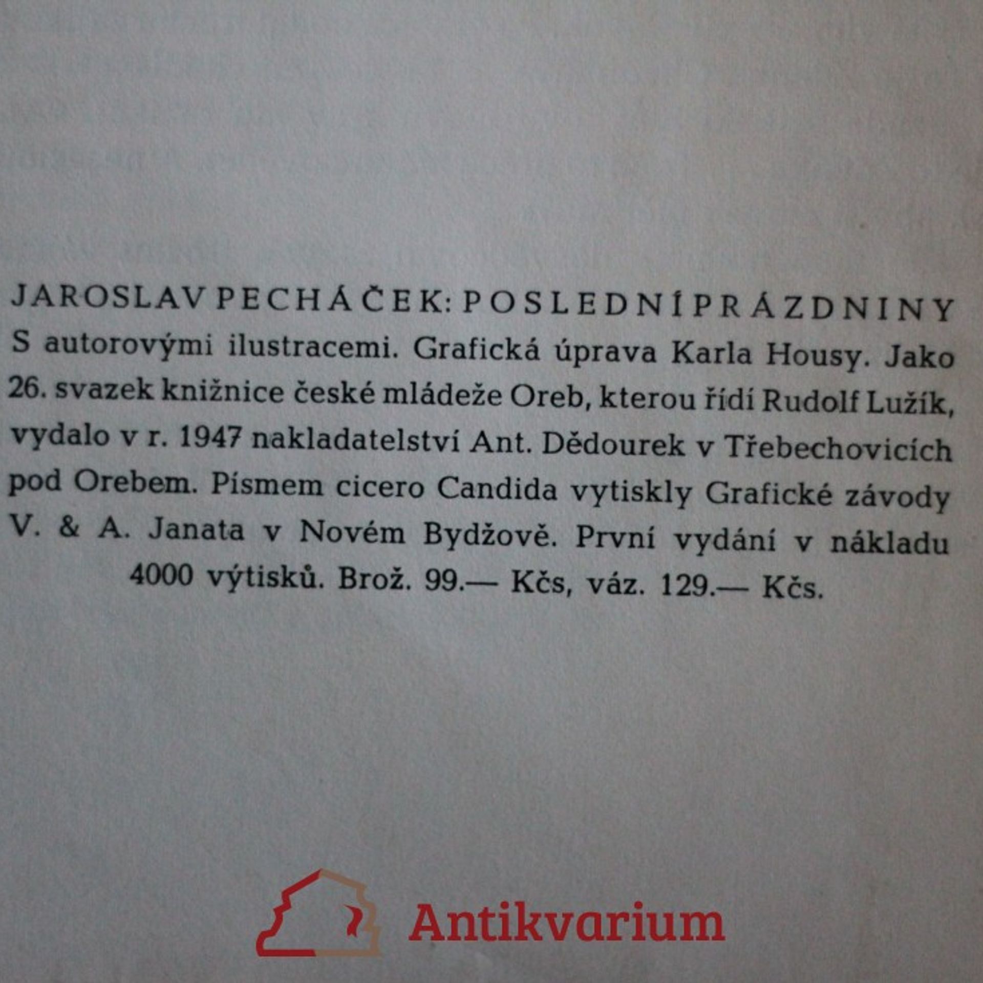 Jaroslav Pecháček Poslední prázdniny