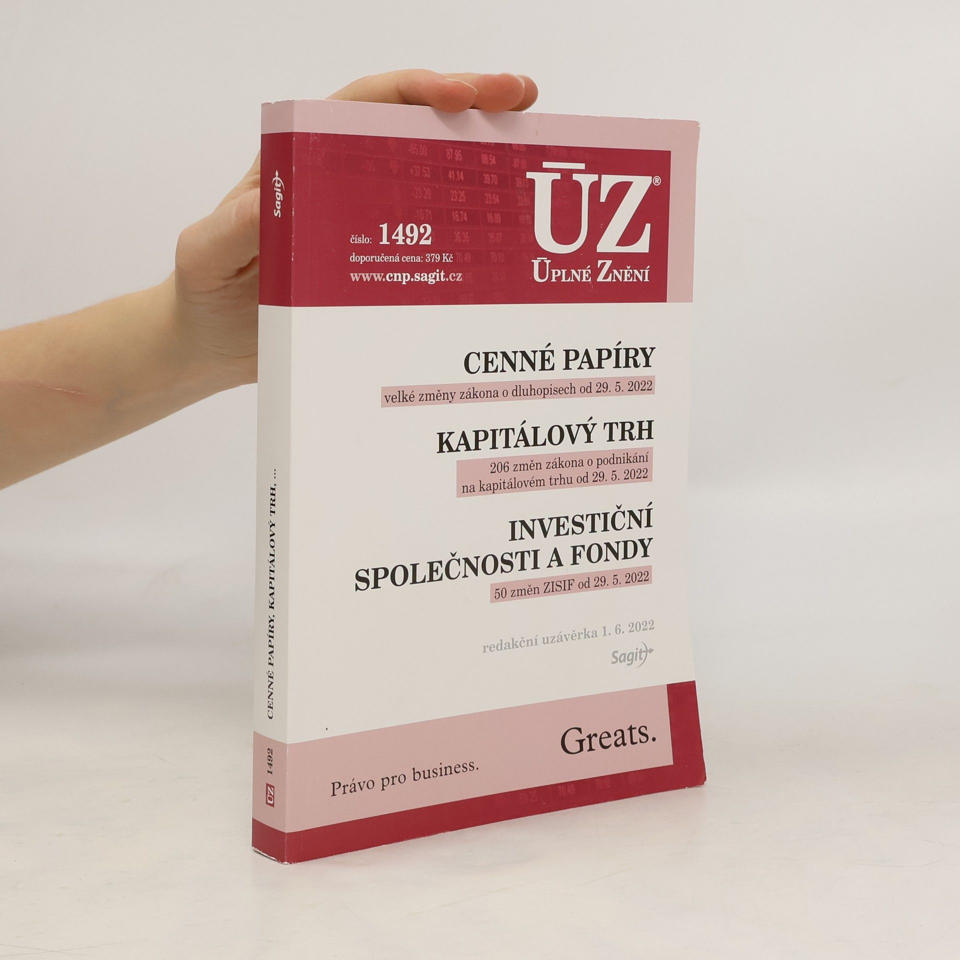 Collectif d'auteurs ÚZ č. 1492. Cenné papíry. Kapitálový trh. Investiční společnosti a fondy.