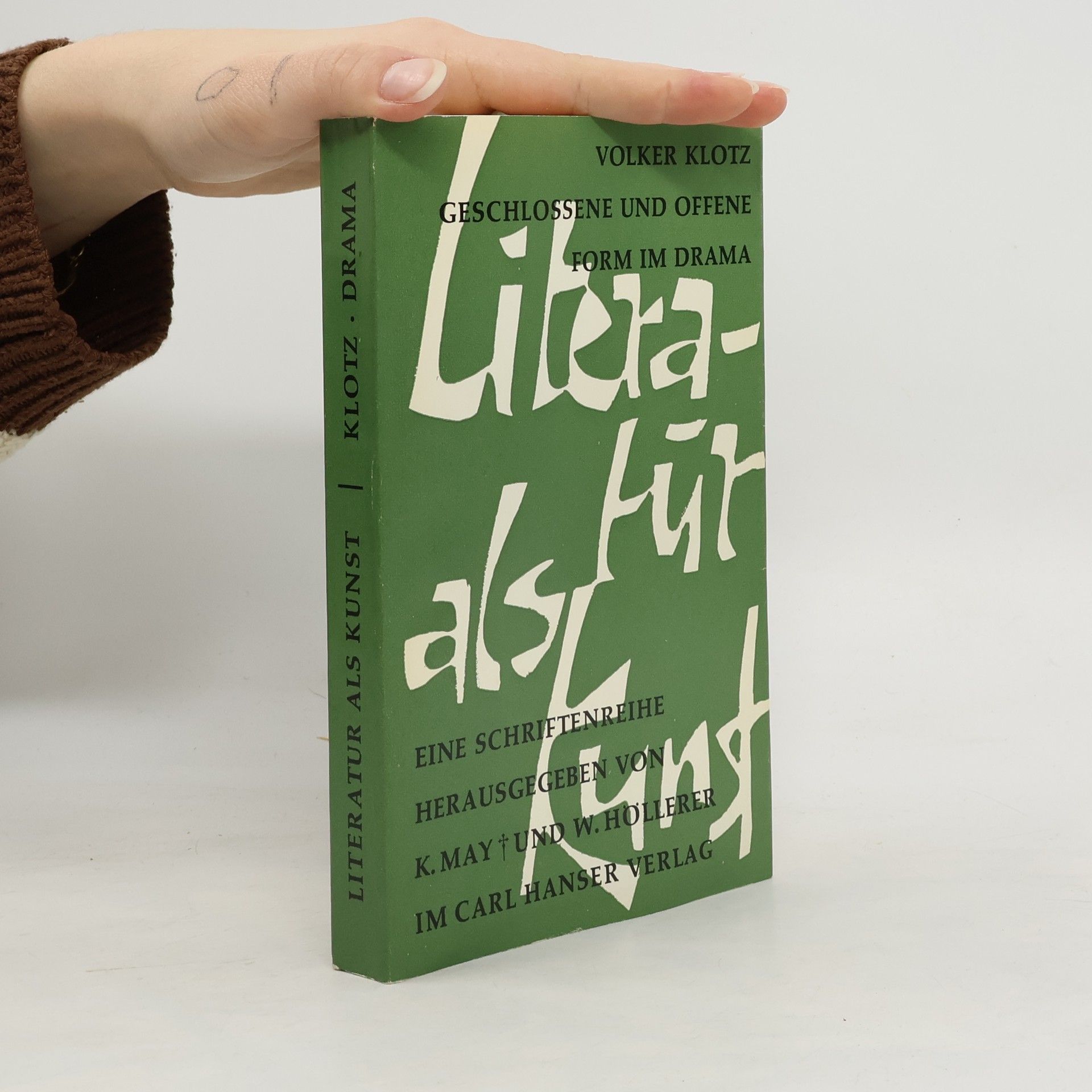 Volker Klotz Literatur als kunst