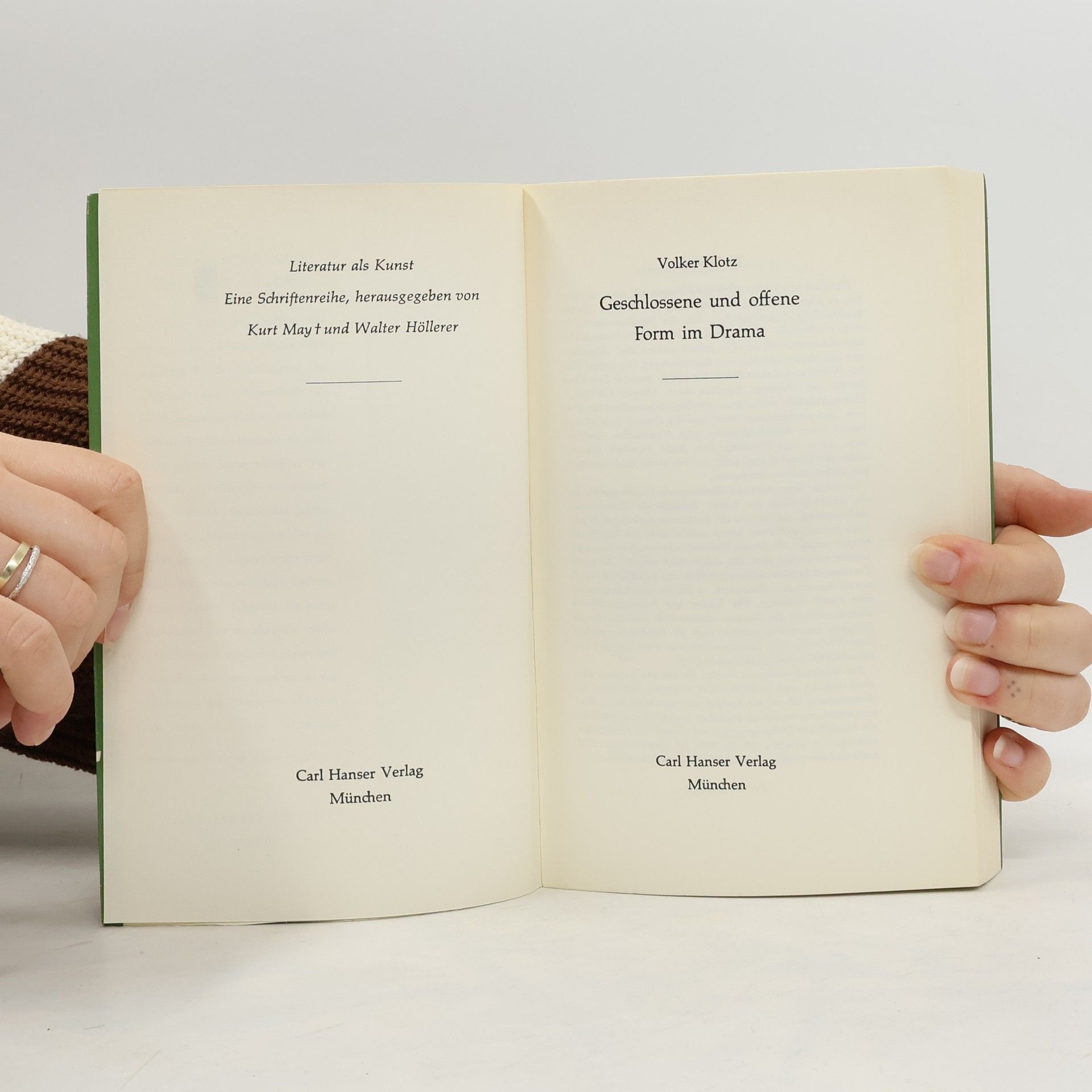 Volker Klotz Literatur als kunst