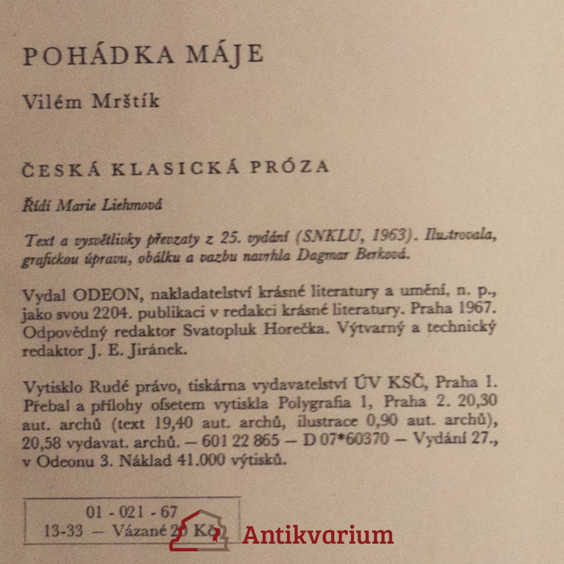 Vilém Mrštík Pohádka máje
