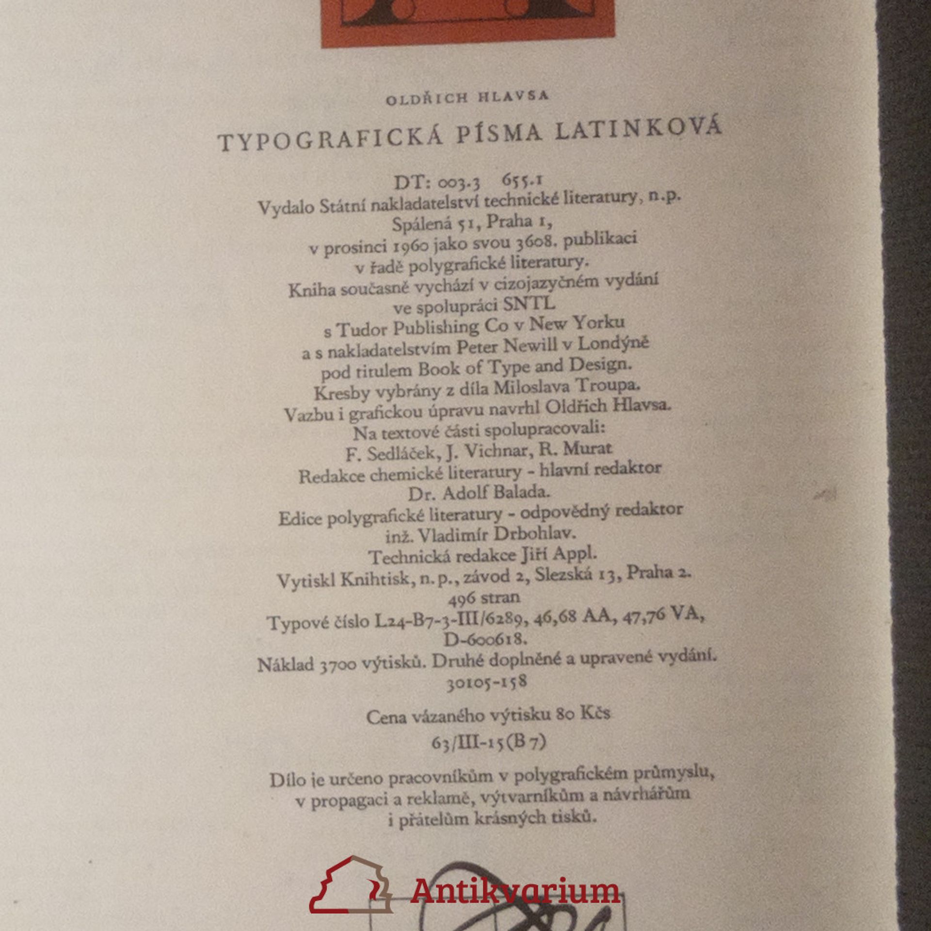 Oldřich Hlavsa Typografická písma latinková
