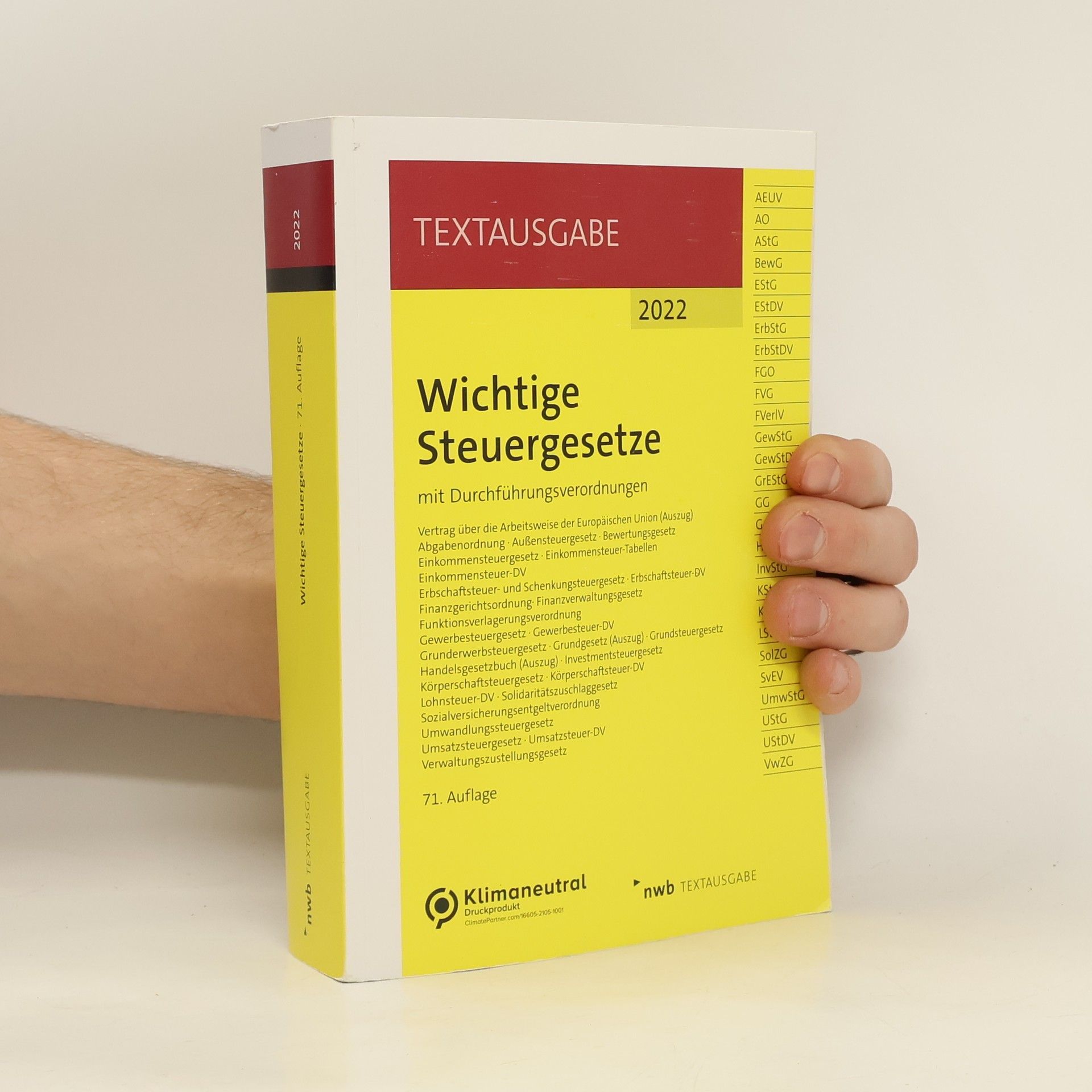 Collectif d'auteurs Wichtige Steuergesetze 2022