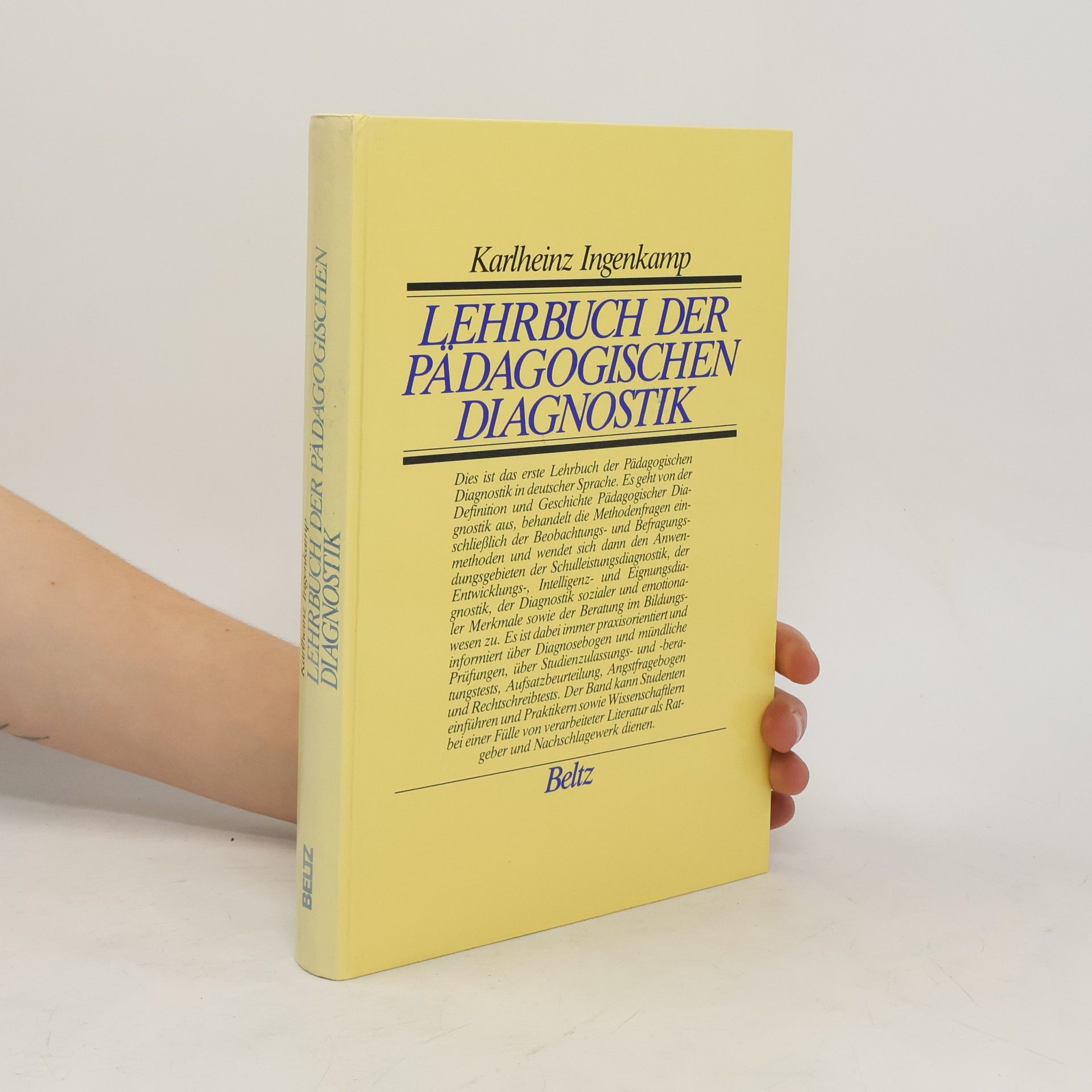 Karlheinz Ingenkamp Lehrbuch der pädagogischen Diagnostik