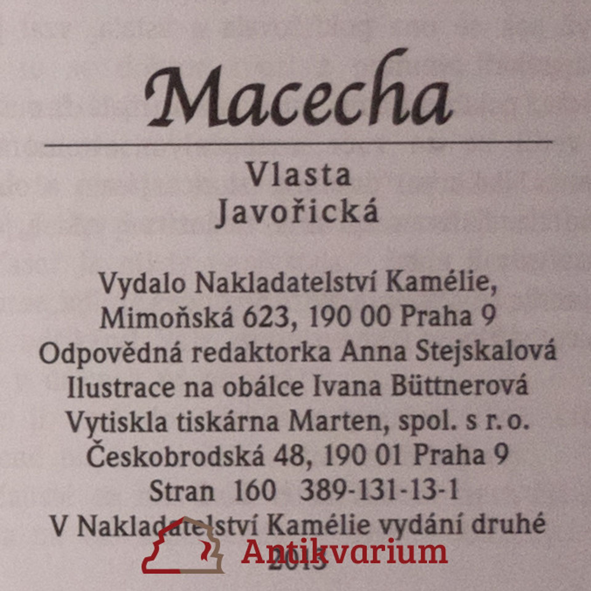 Vlasta Javořická Macecha: Povídky