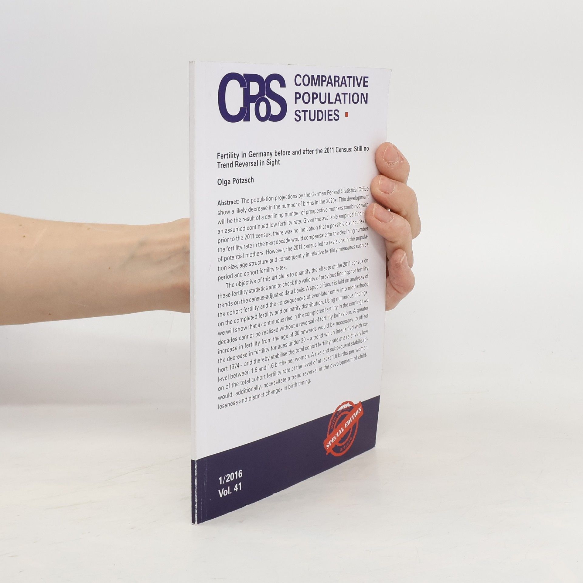 Olga Pötzsch CPOS. Comparative Population Studies