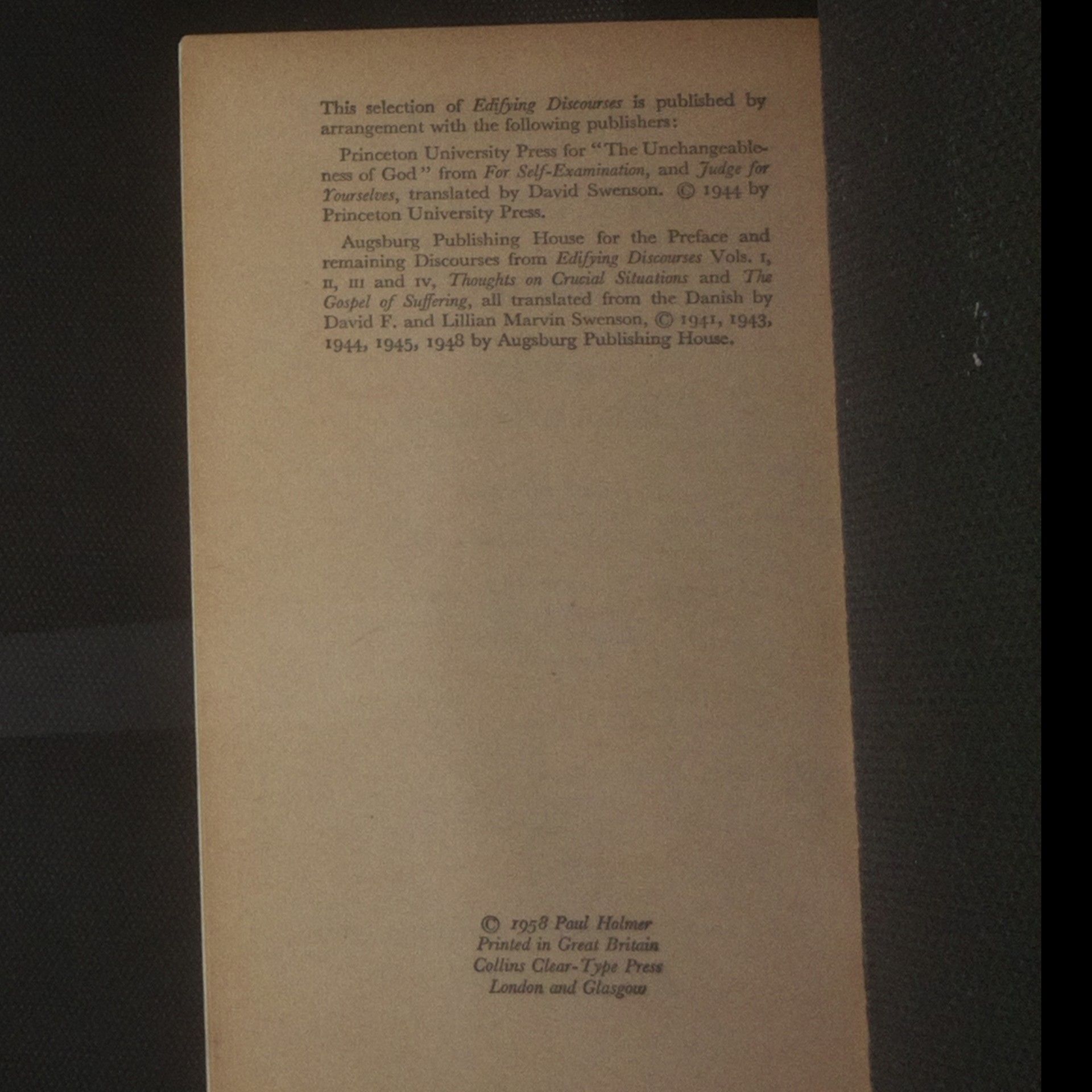 Collectif d'auteurs Edifying Discourses. A Selection