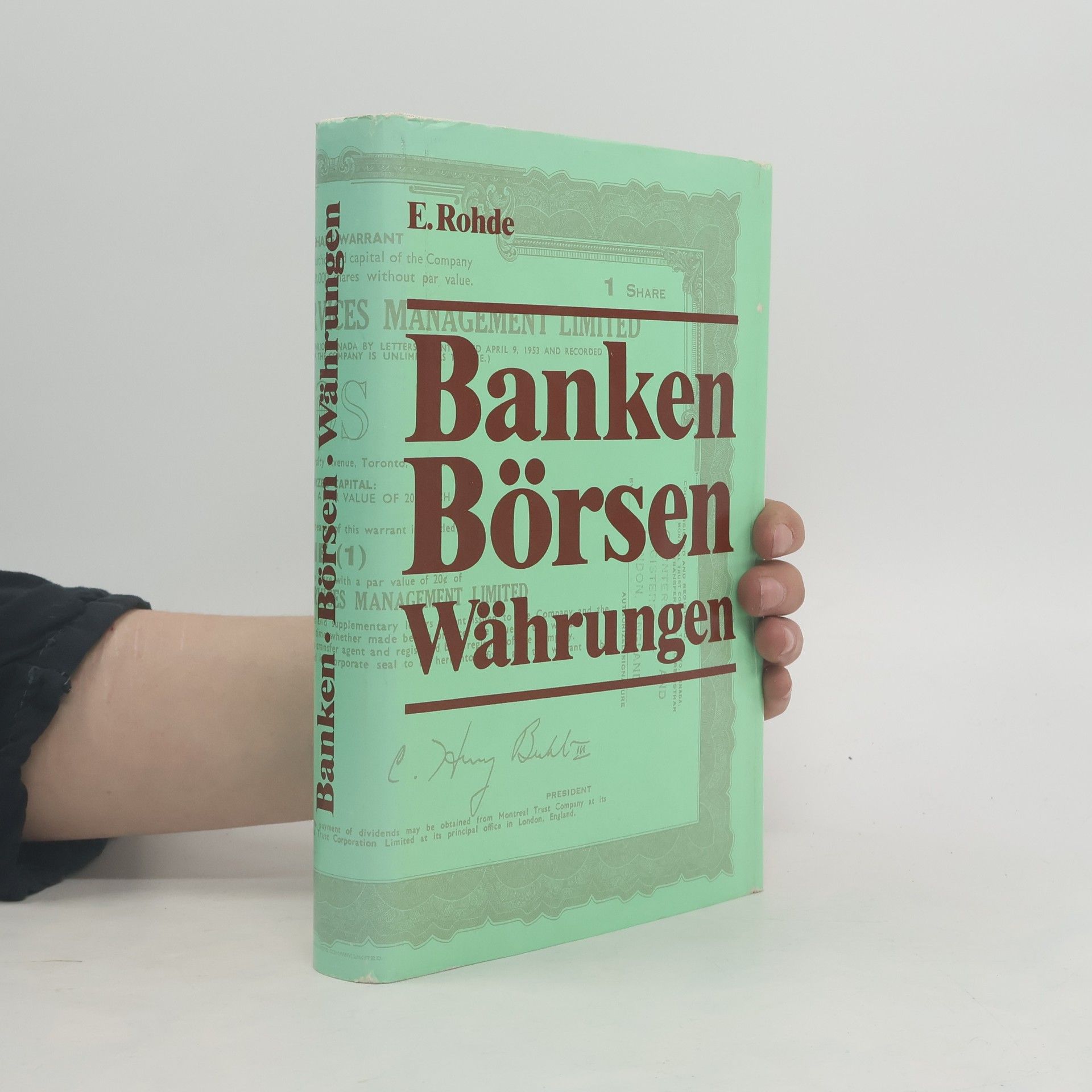 Erwin Rohde Banken, Börsen, Währungen