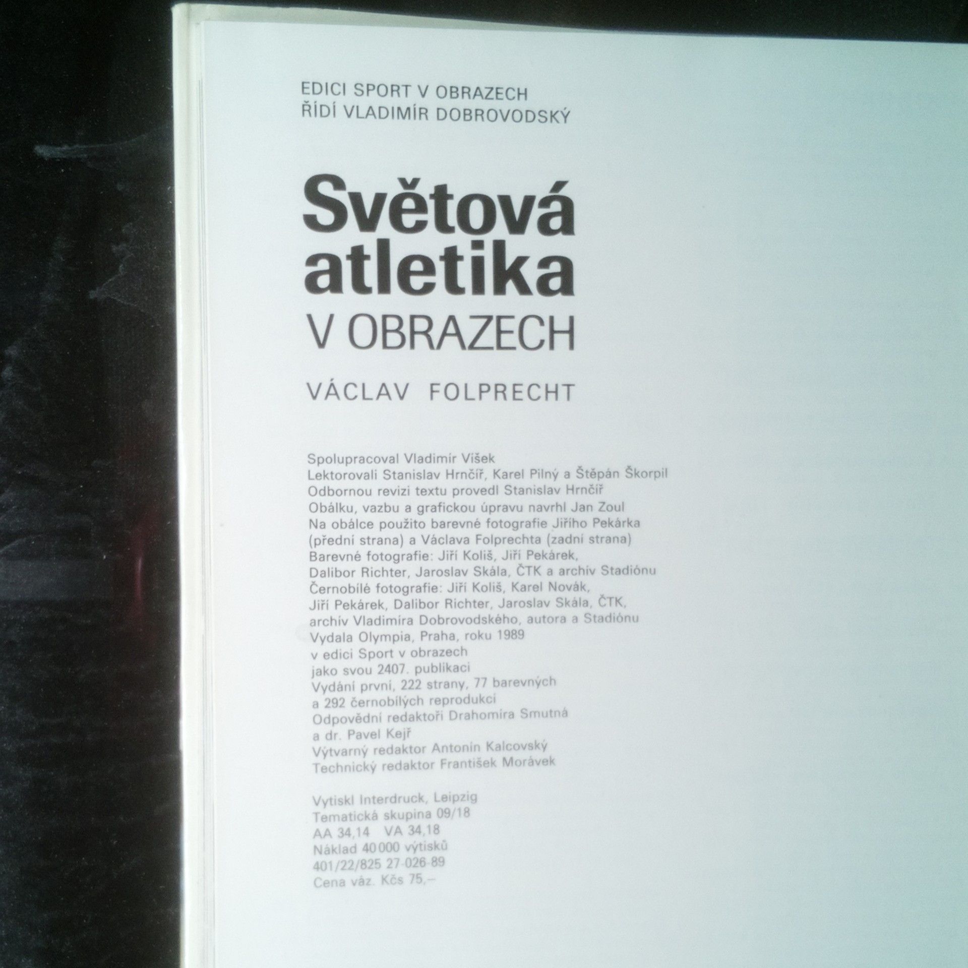 Václav Folprecht Světová atletika v obrazech