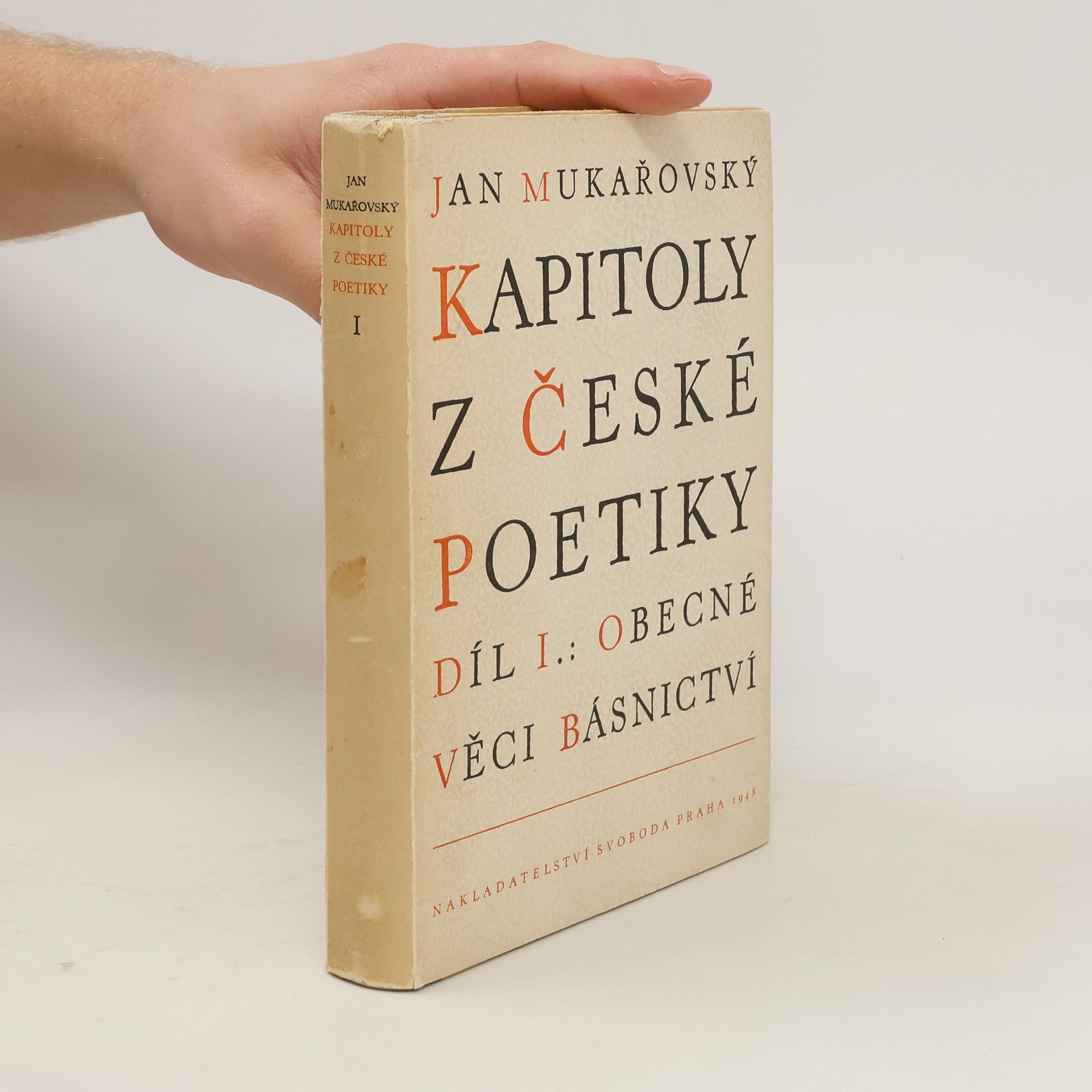 Jan Mukařovský Kapitoly z české poetiky I. díl