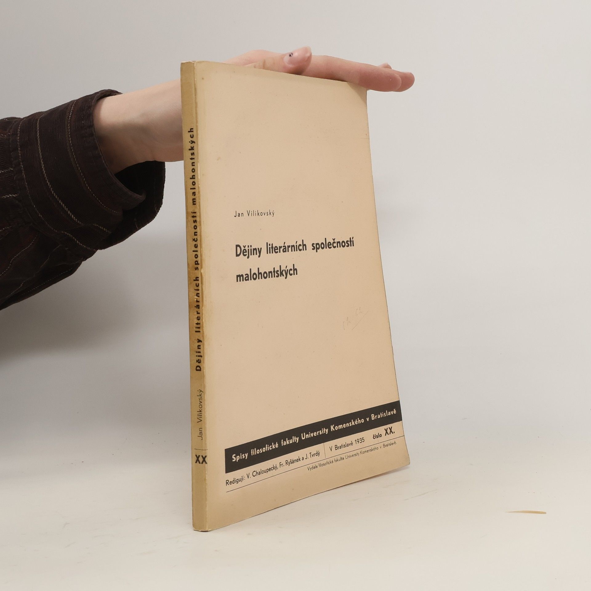 Jan Vilikovský Dějiny literárních společností malohontských