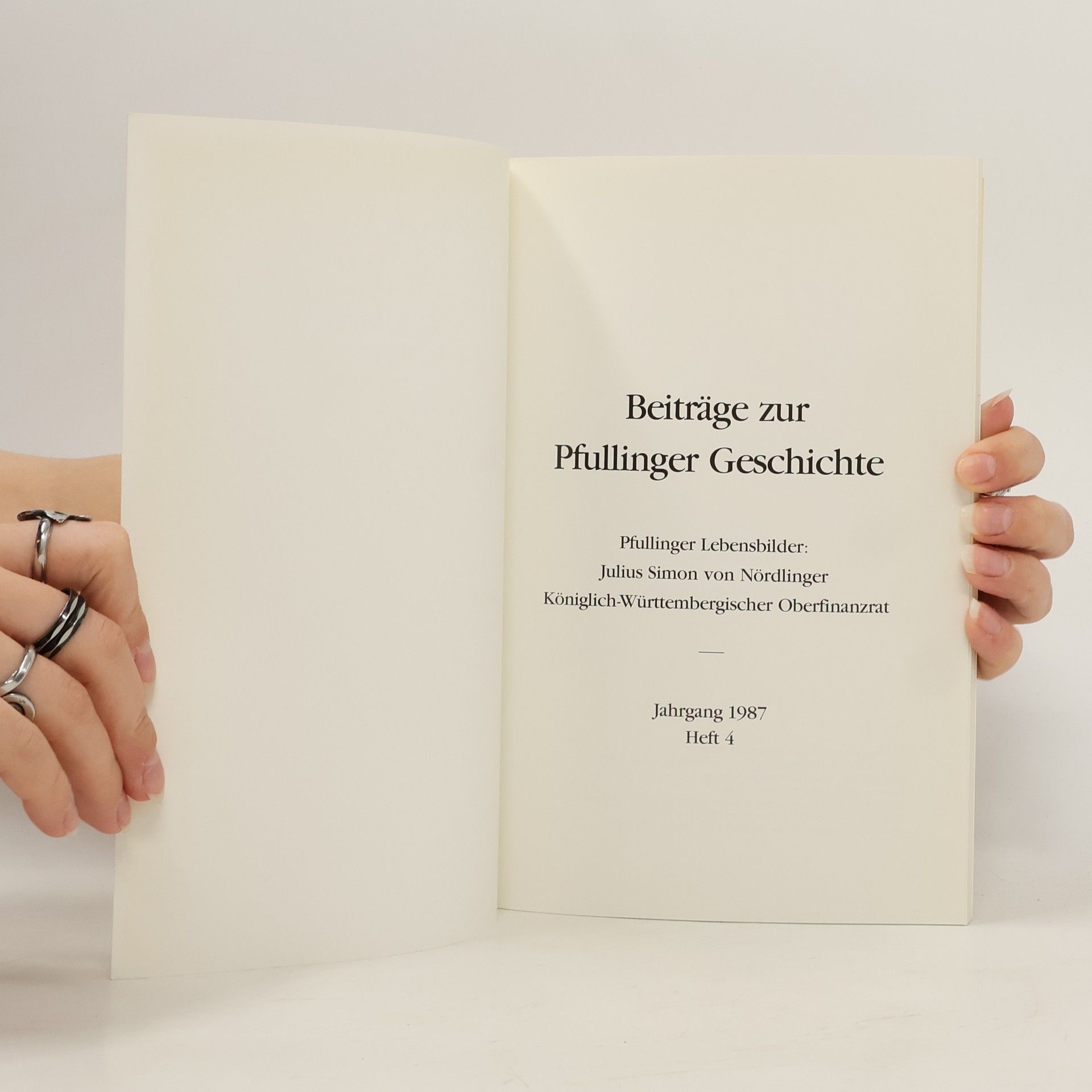 J. S. von Nordlinger Beiträge zur Pfullinger Geschichte. Heft 4