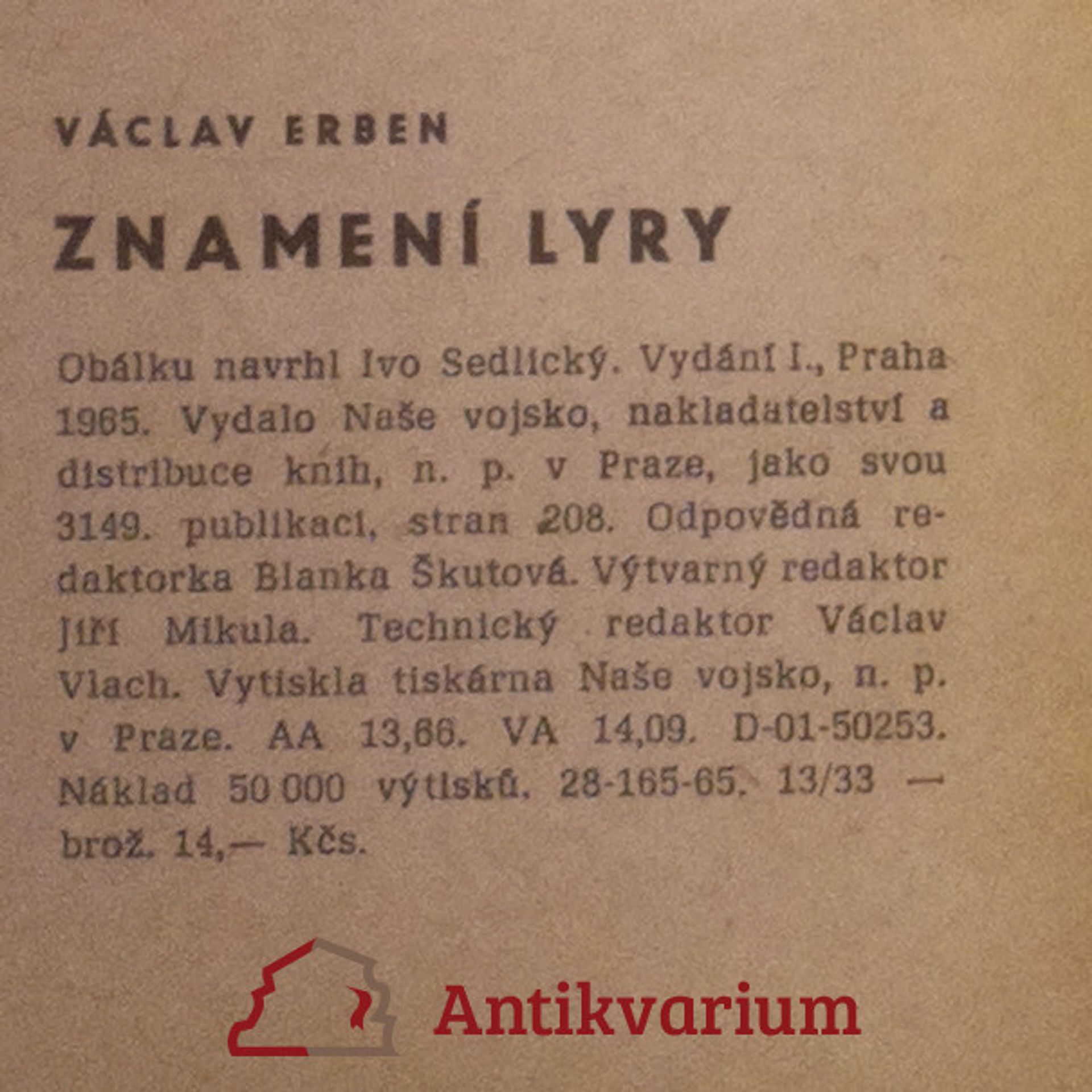 Václav Erben Znamení lyry