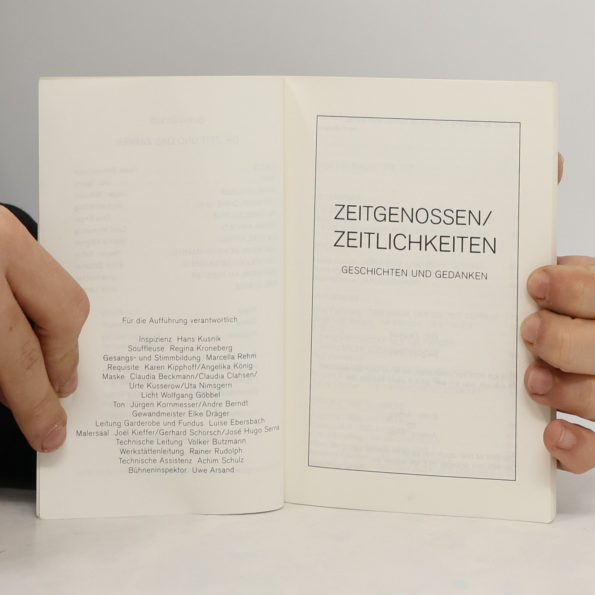 Botho Strauß Die Zeit und das Zimmer
