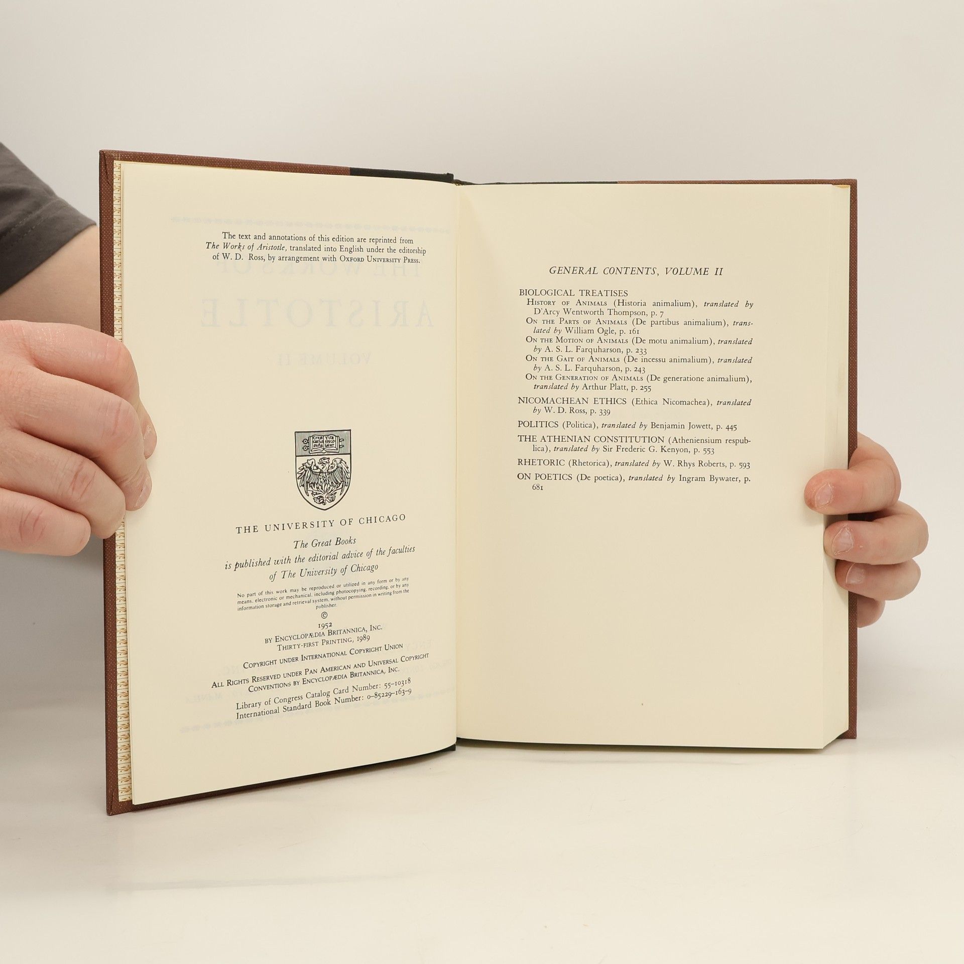 Aristotle Great Books of the Western World 9. Aristotle II.