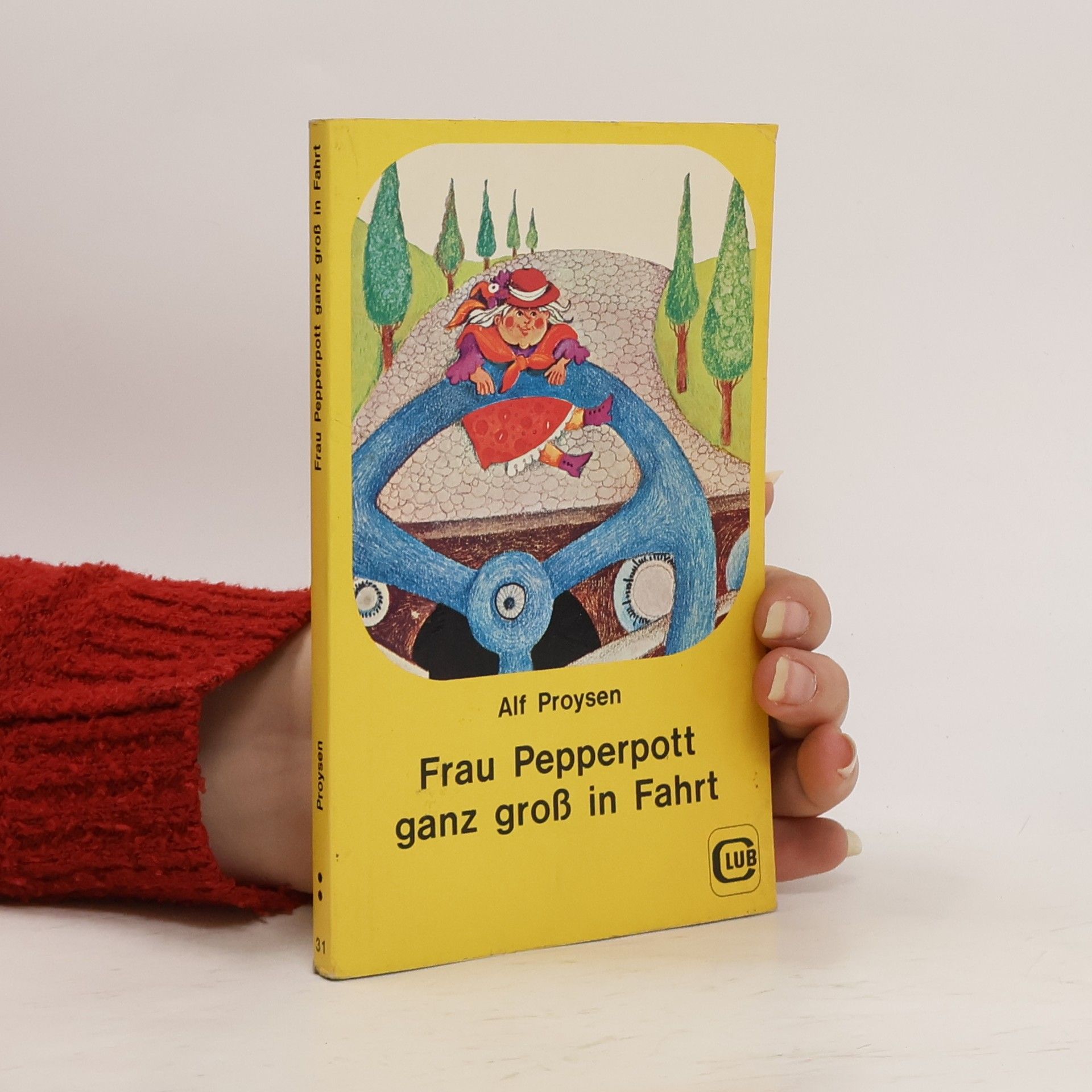 Alf Prøysen Frau Pepperpott ganz gross in Fahrt