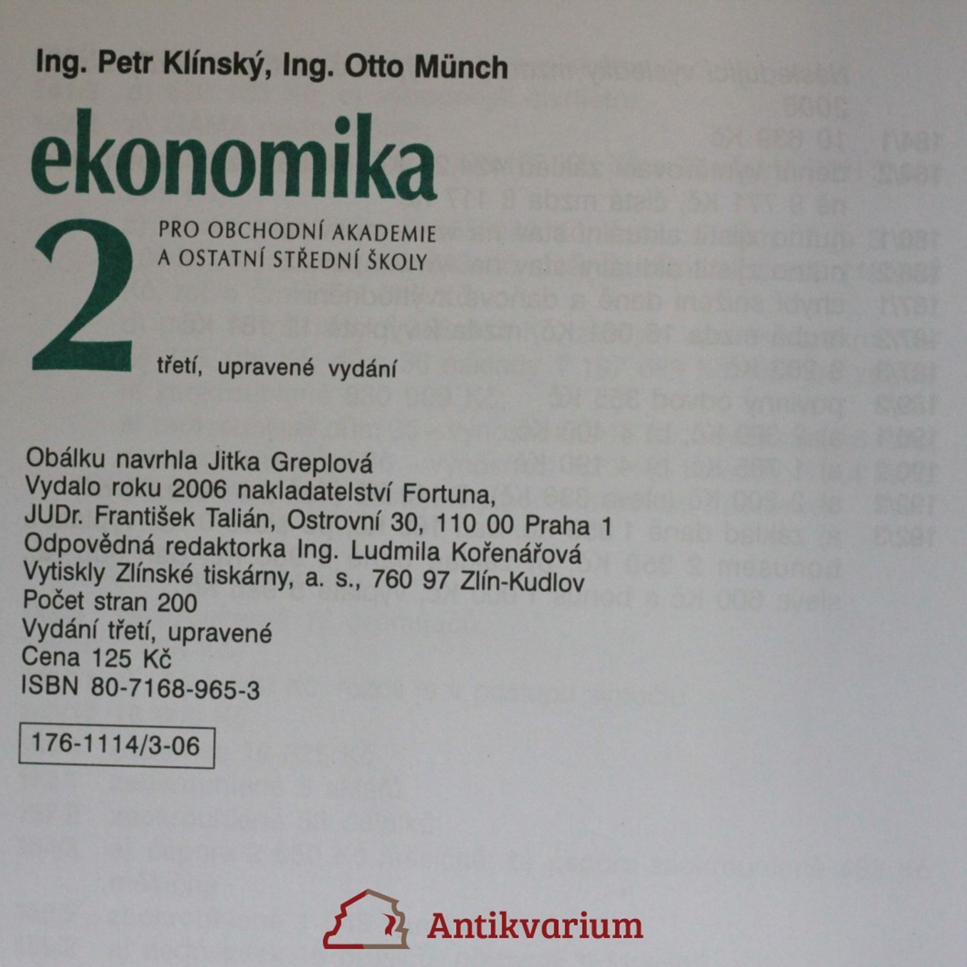 Petr Klínský Ekonomika 2 pro obchodní akademie a ostatní střední školy
