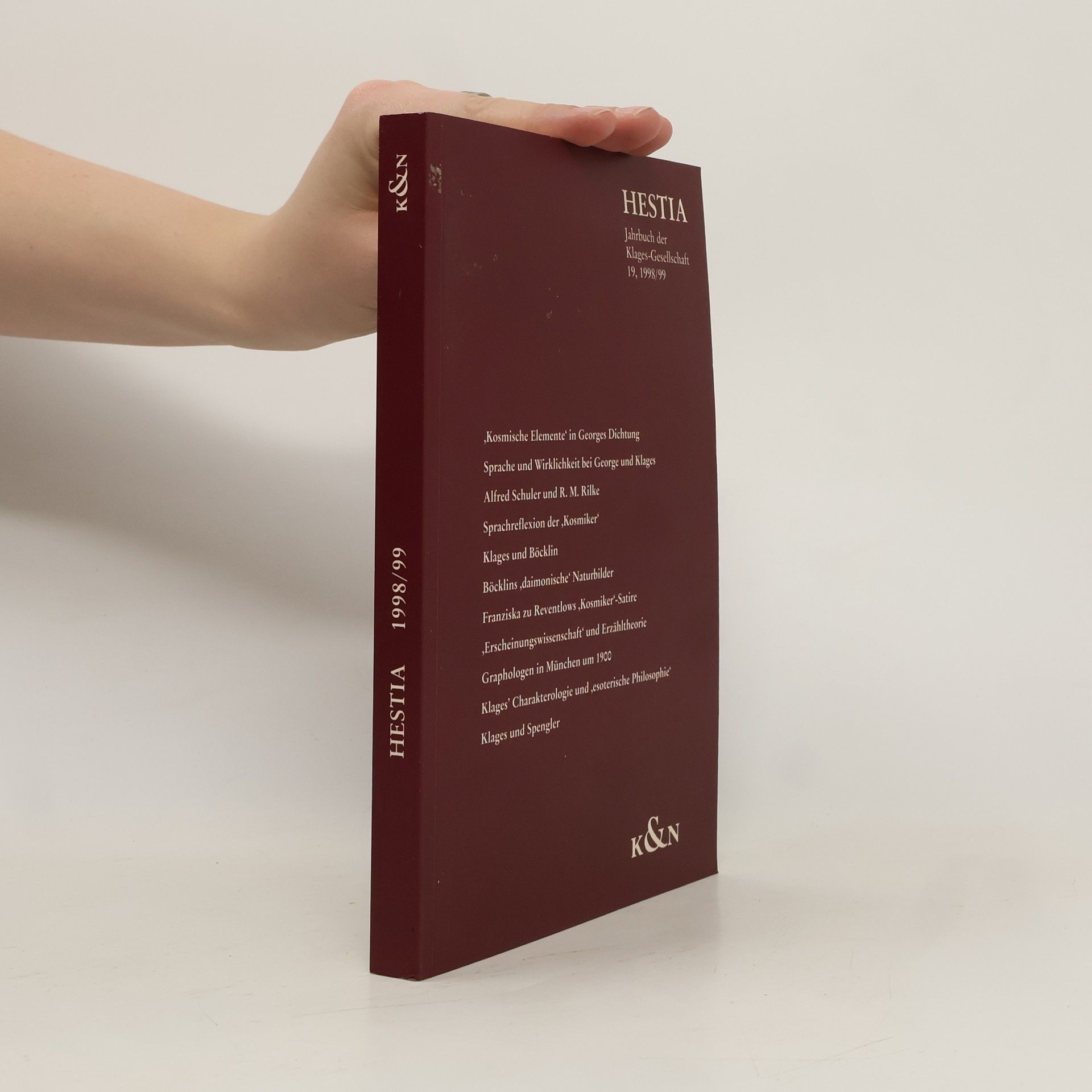 Autorenkollektiv Hestia Jahrgang 1998/99 Jahrbuch der Klages-Gesellschaft Bd. 19