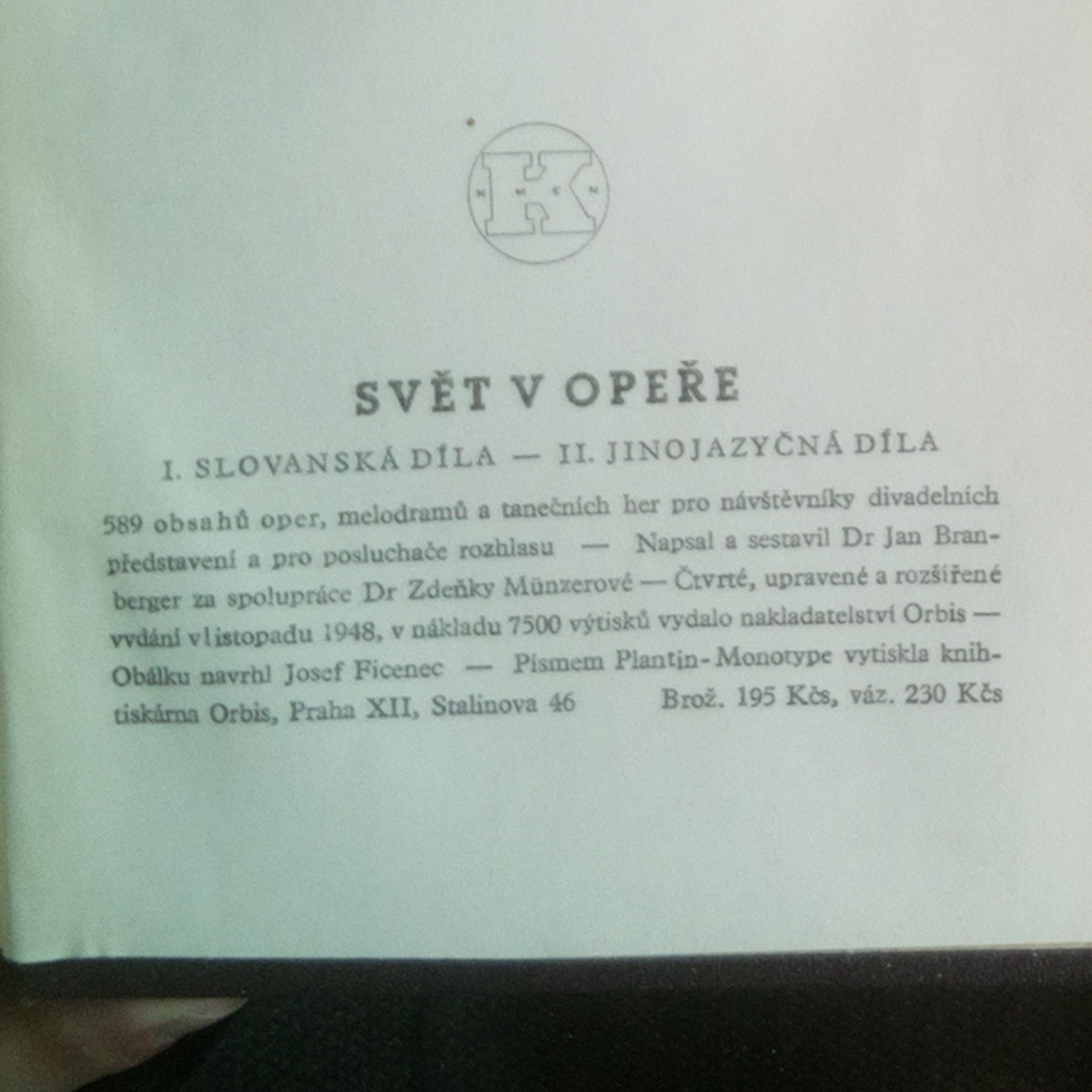 Jan Branberger Svět v opeře