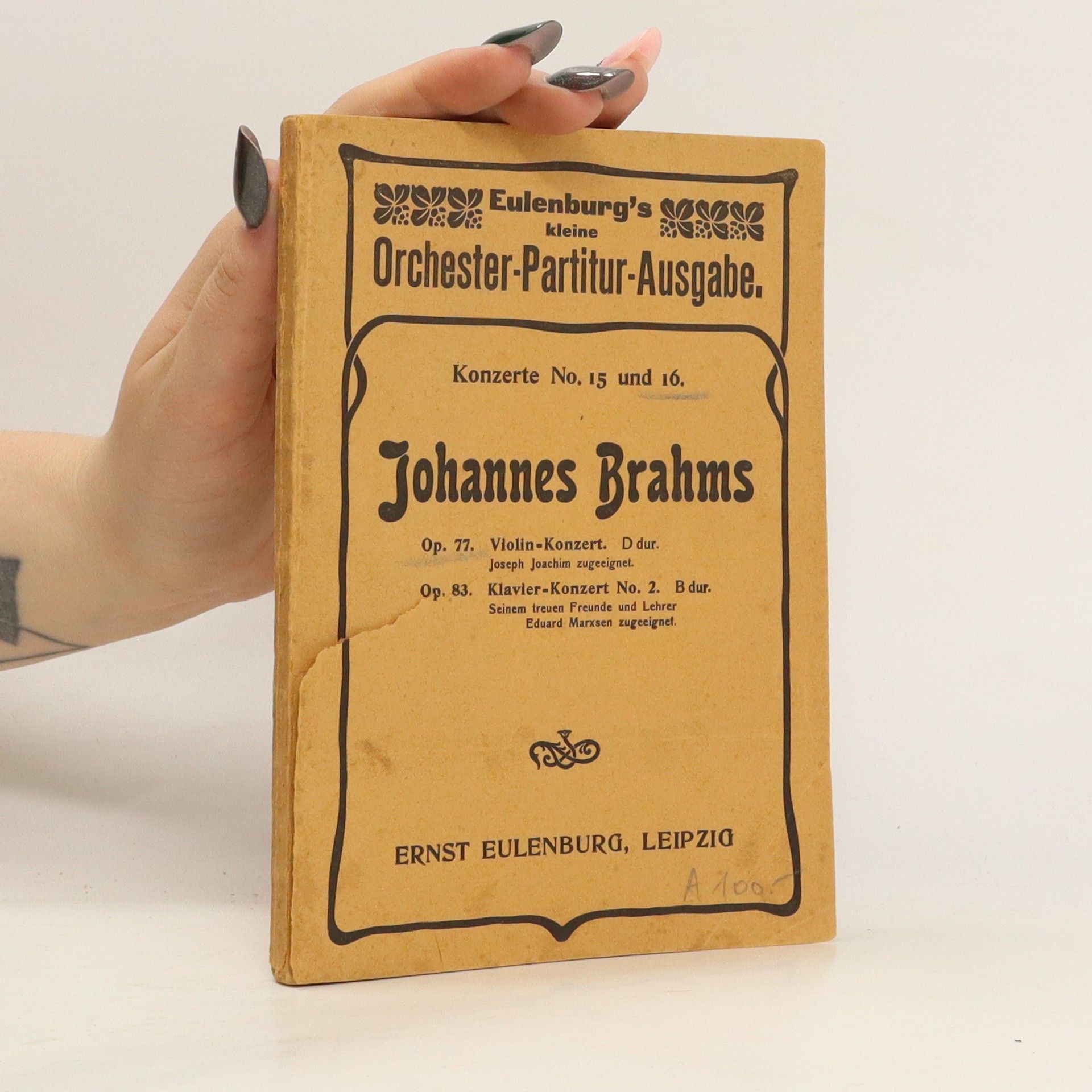 Ernst Eulenburg Orchester Partitur Ausgabe. Johannes Brahms
