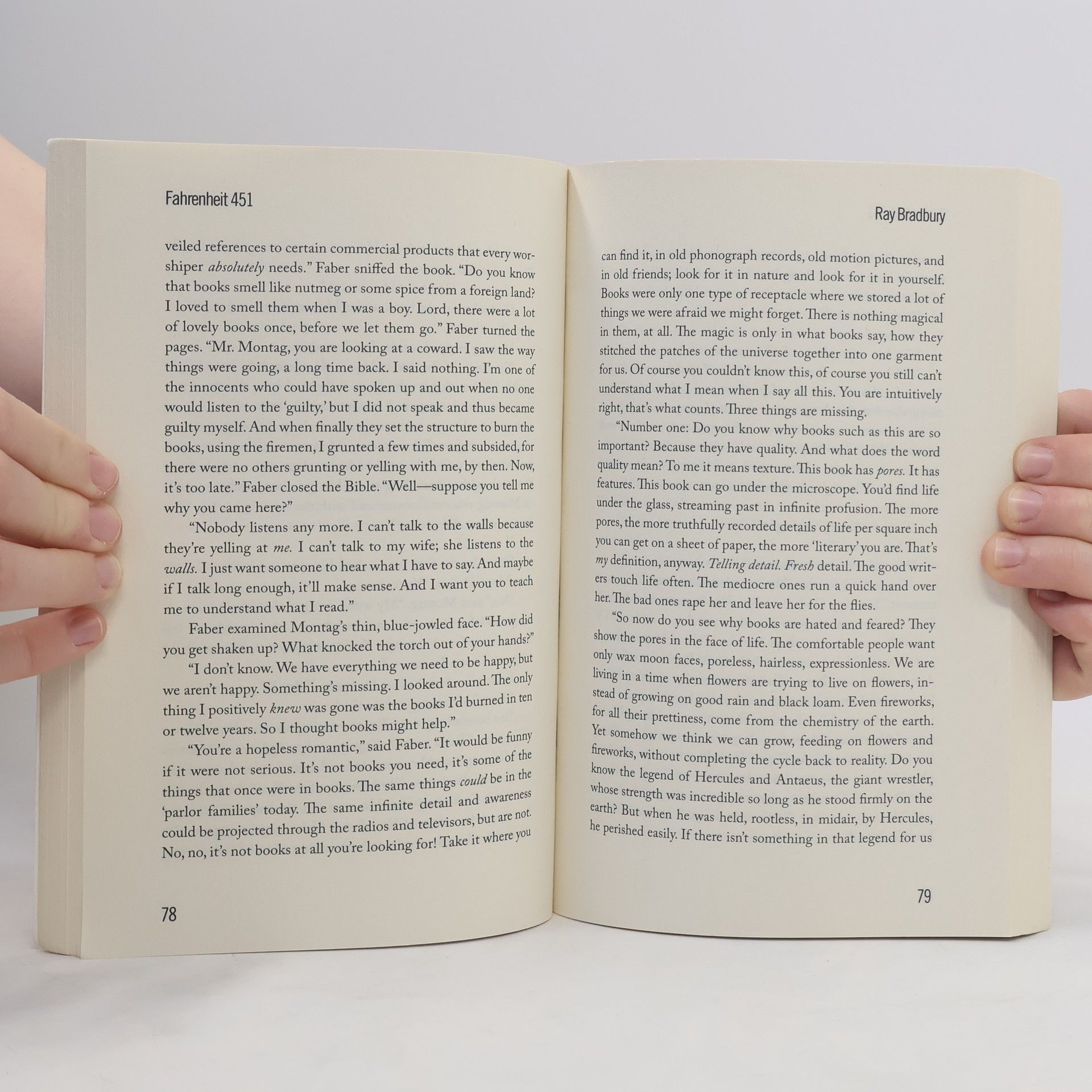 Ray Bradbury Fahrenheit 451 - the temperature at which book paper catches fire and burns..