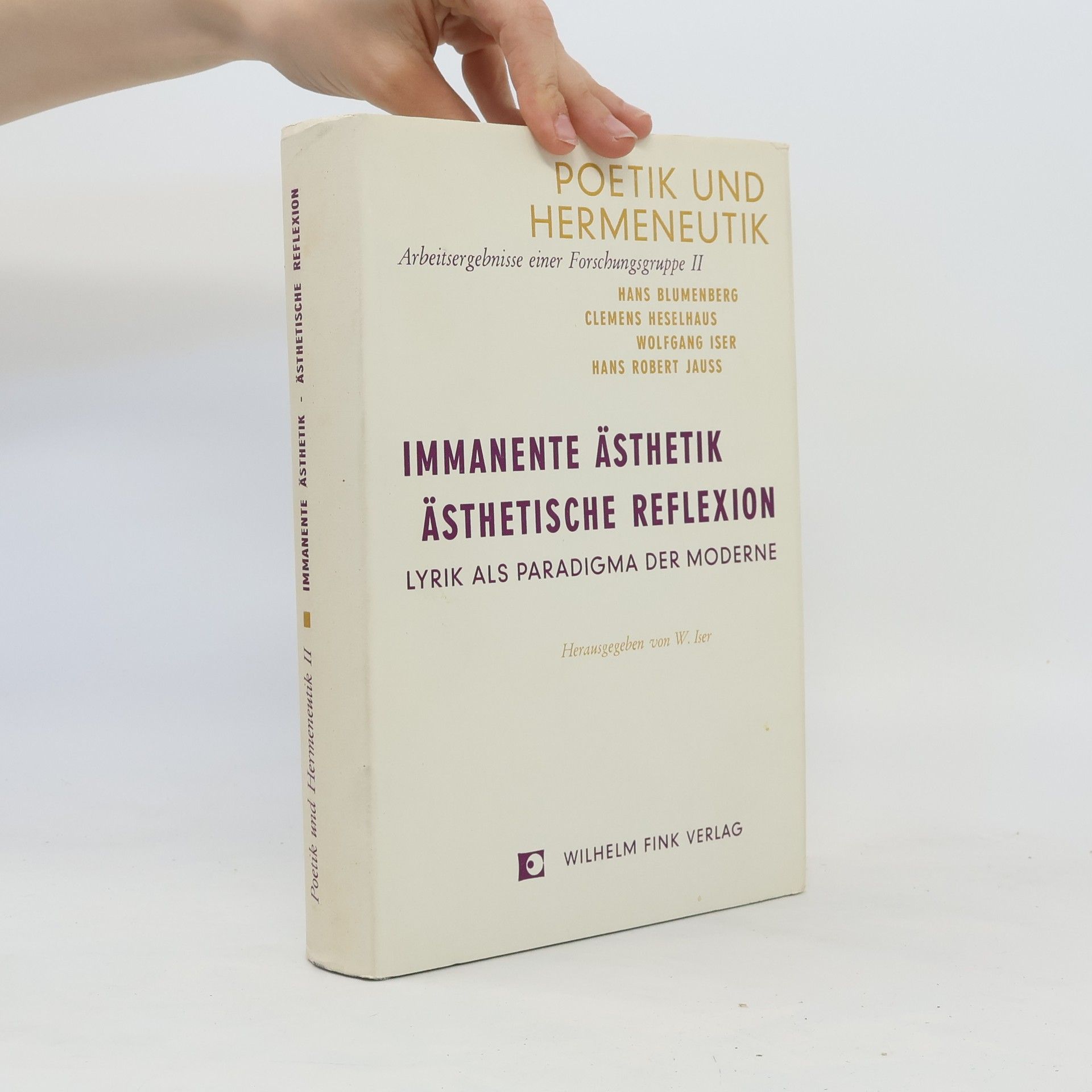 Hans Blumenberg Poetik und Hermeneutik. Immanente Ästhetik. Ästhetische Reflexion