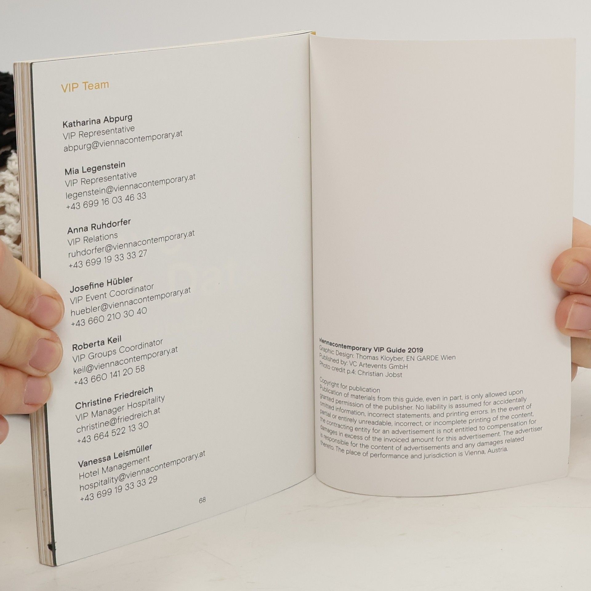 AA.VV. Viennacontemporary VIP Guide 2019