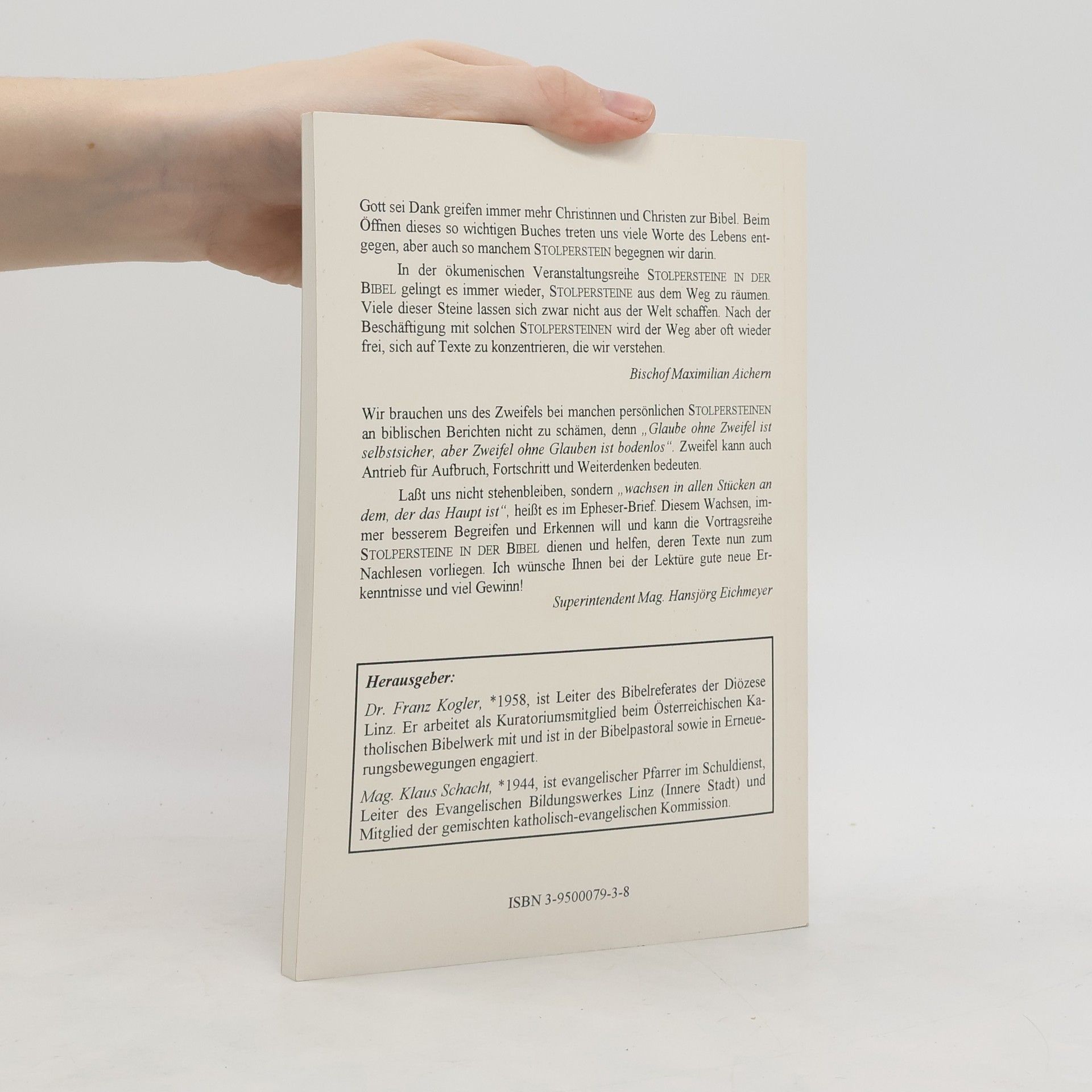 Autorenkollektiv Stolpersteine in der Bibel. 1. Sammelband der Veranstaltungsreihen 1994 - 1995