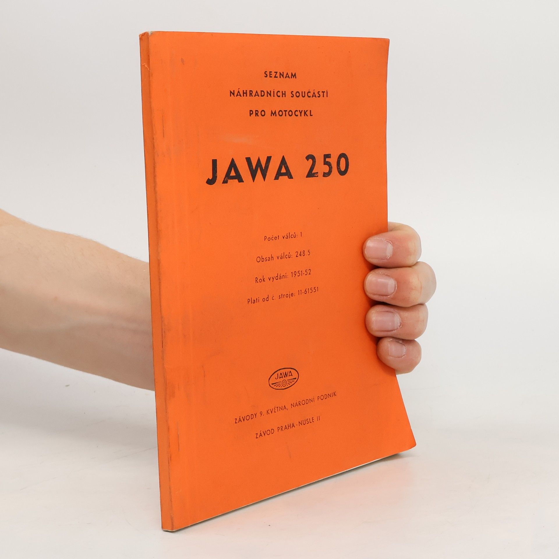 Autorenkollektiv JAWA 250: Seznam náhradních součástí pro motocykl