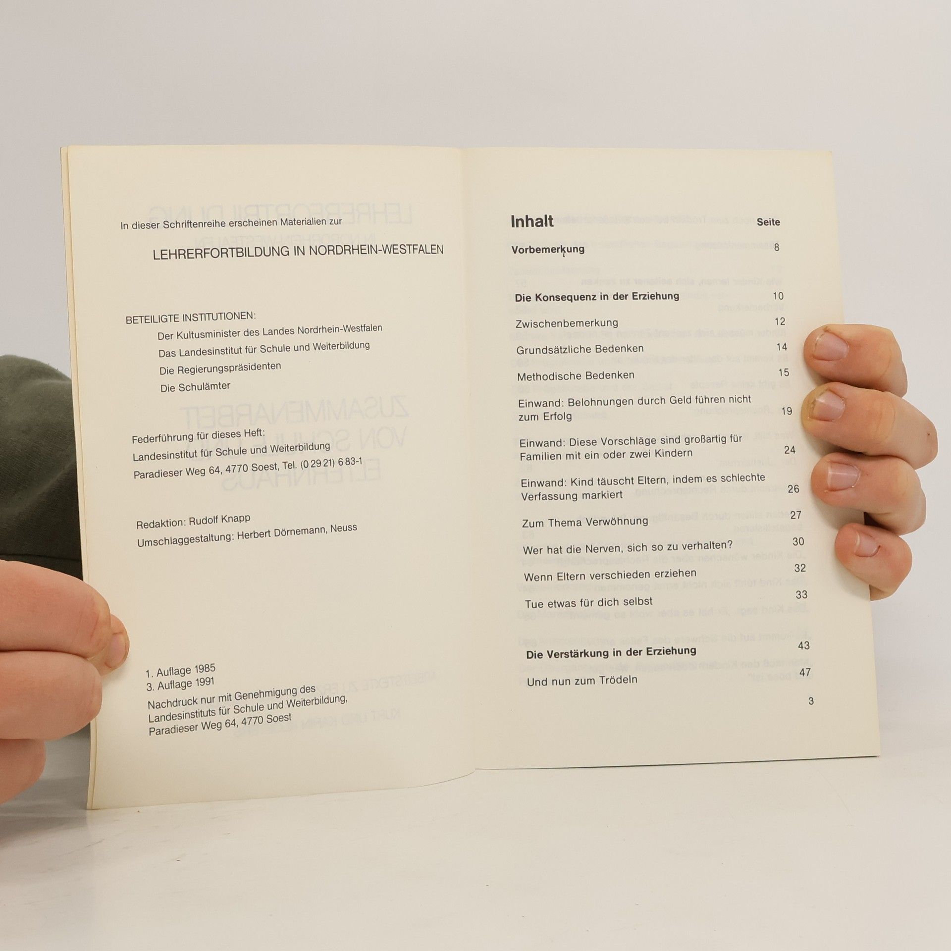 kolektiv Arbeitstexte zu Erziehungsproblemen Lehrerfortbildung in Nordrhein Westfalen