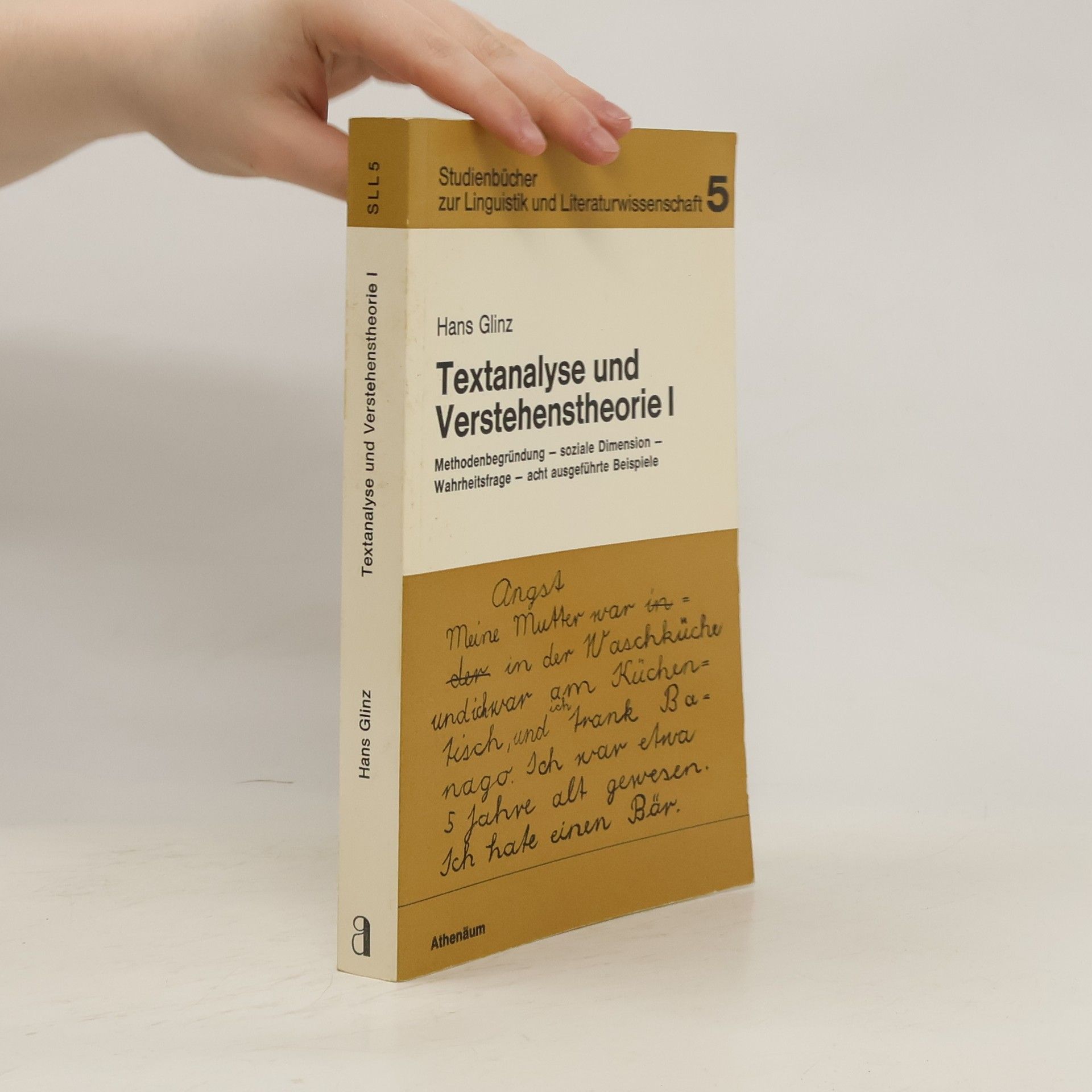 Hans Glinz Textanalyse und Verstehenstheorie I