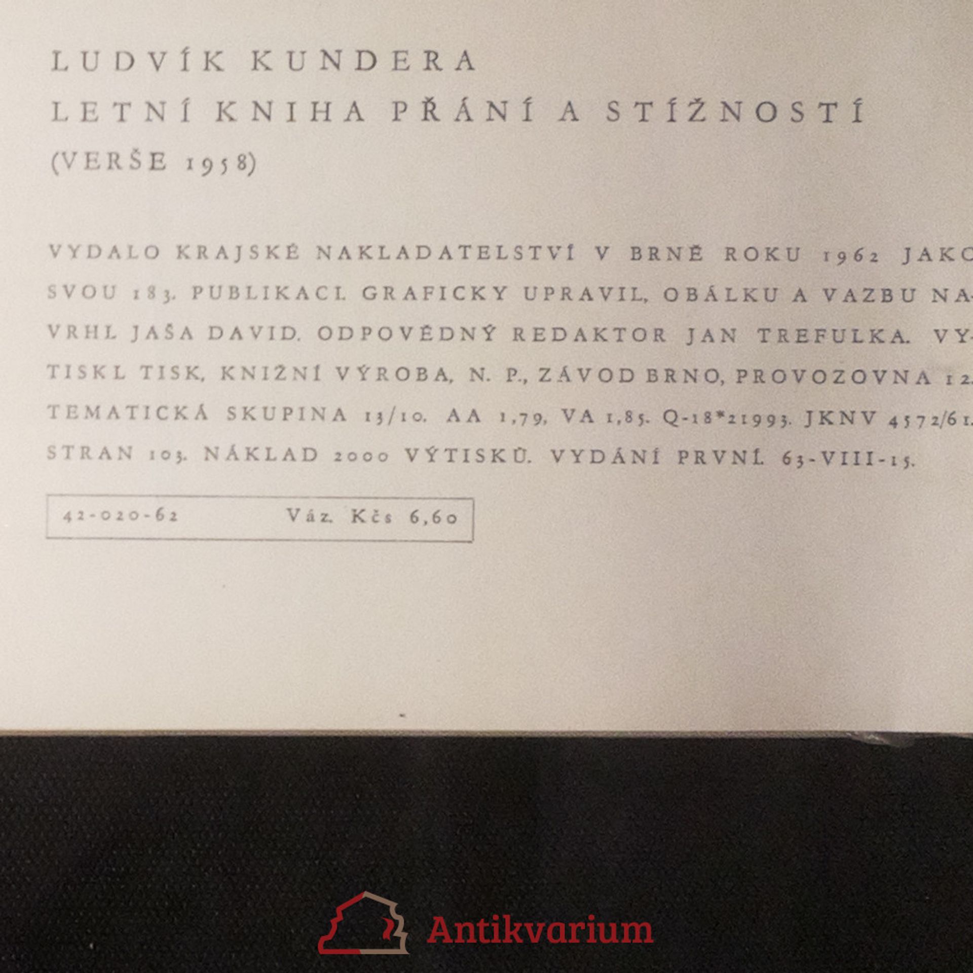 Ludvík Kundera Letní kniha přání a stížností