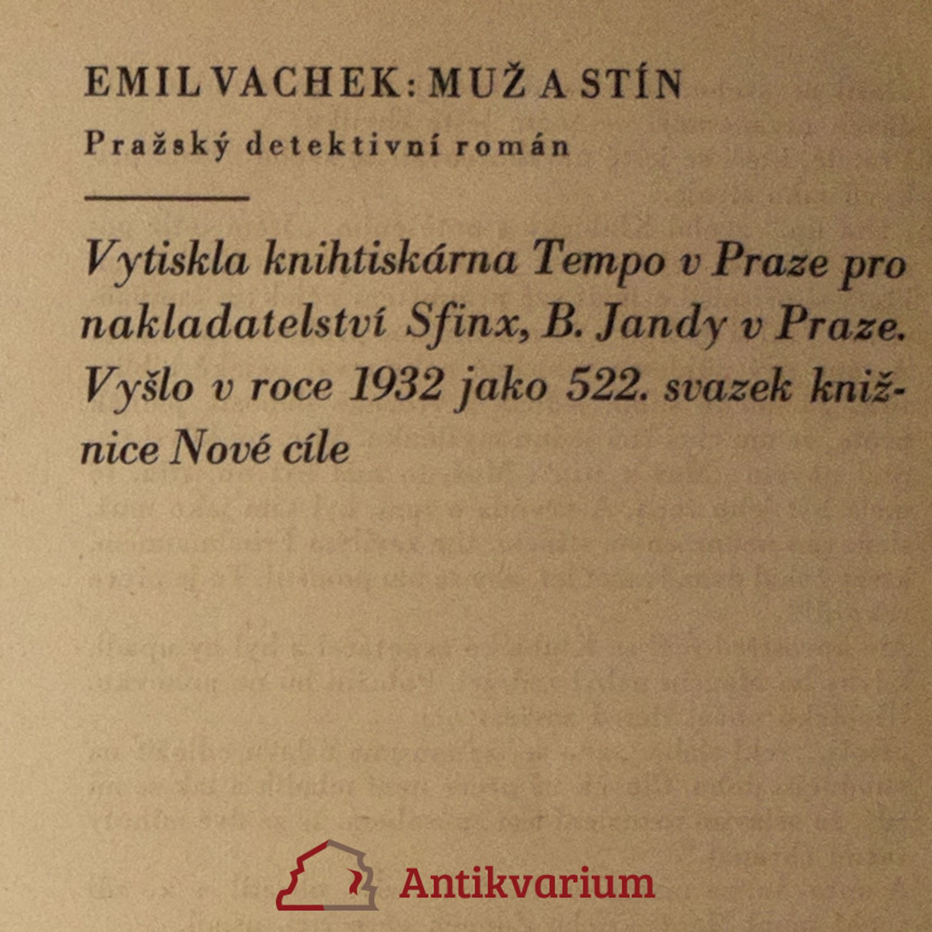Emil Vachek Muž a stín